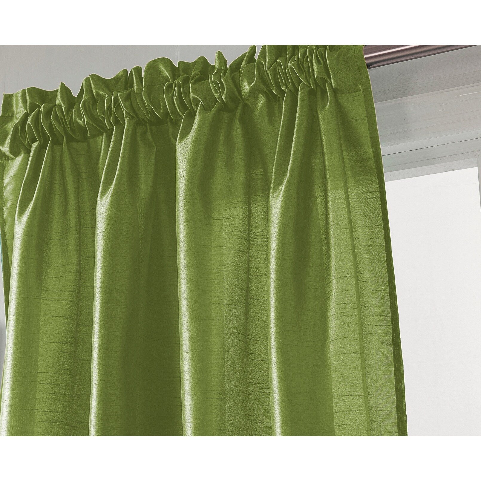 Porch & Den Eads Faux Silk 90-inch Rod Pocket Curtain Panel