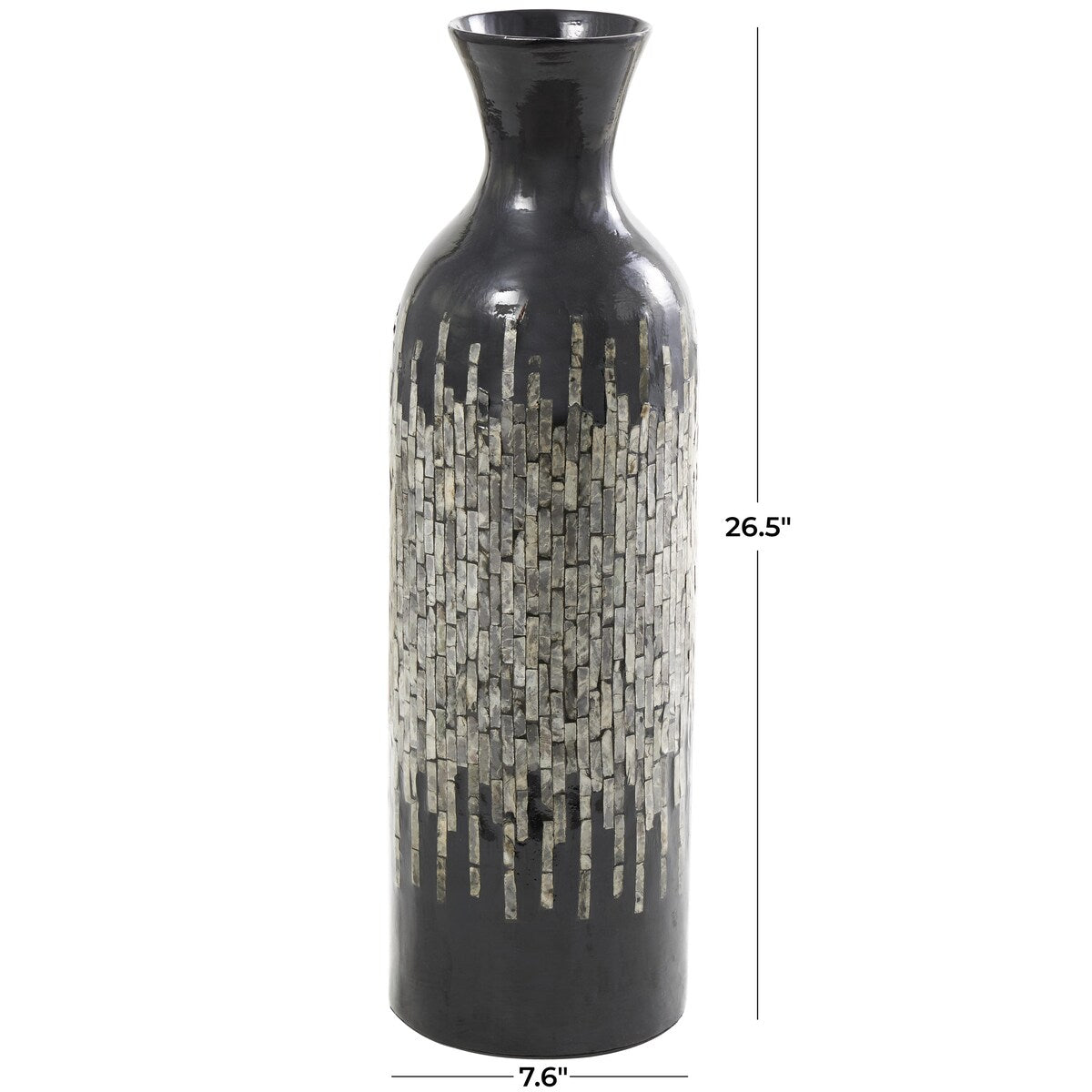 Capiz Shell Handmade Decorative Vase with Ombre Design - Black - Roche River Decor