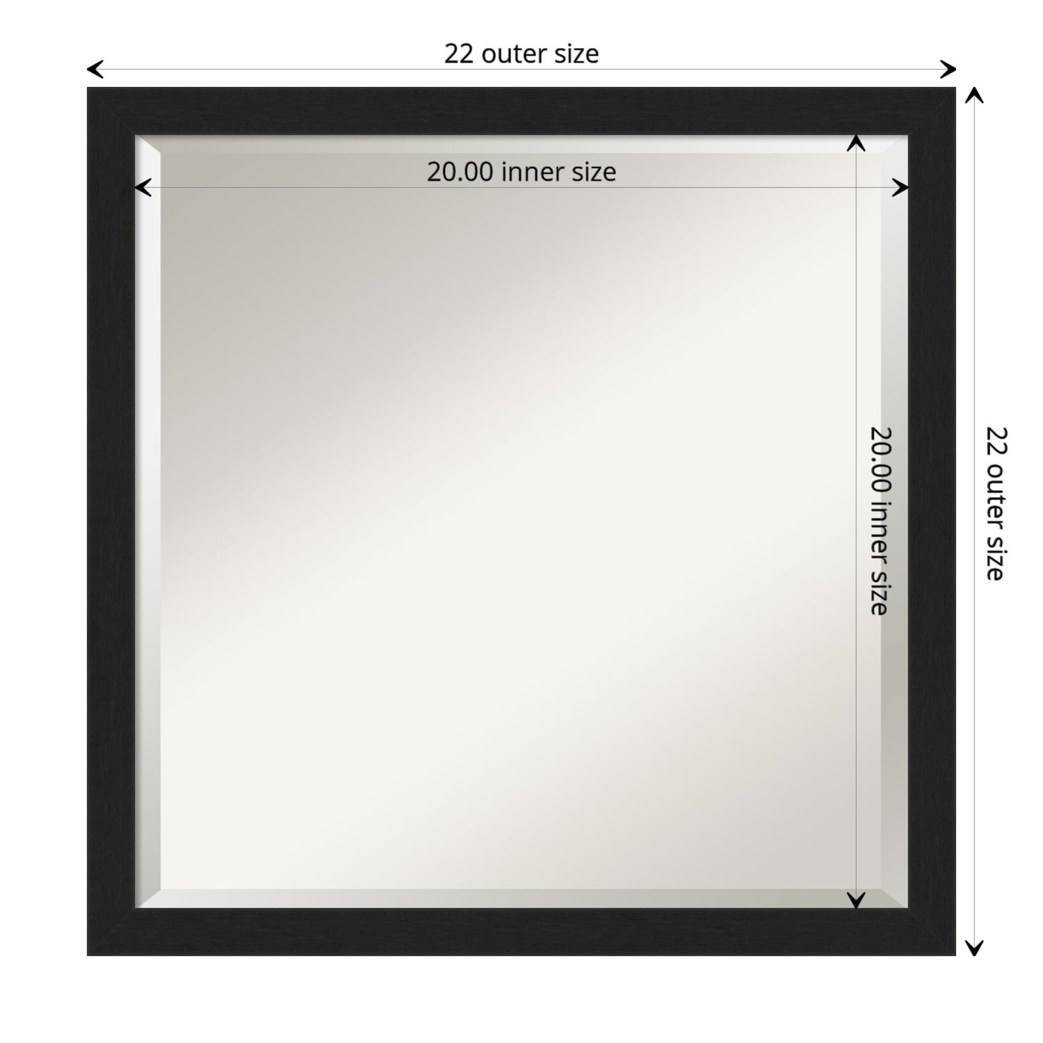 Beveled Bathroom Wall Mirror - Grace Brushed Narrow Frame