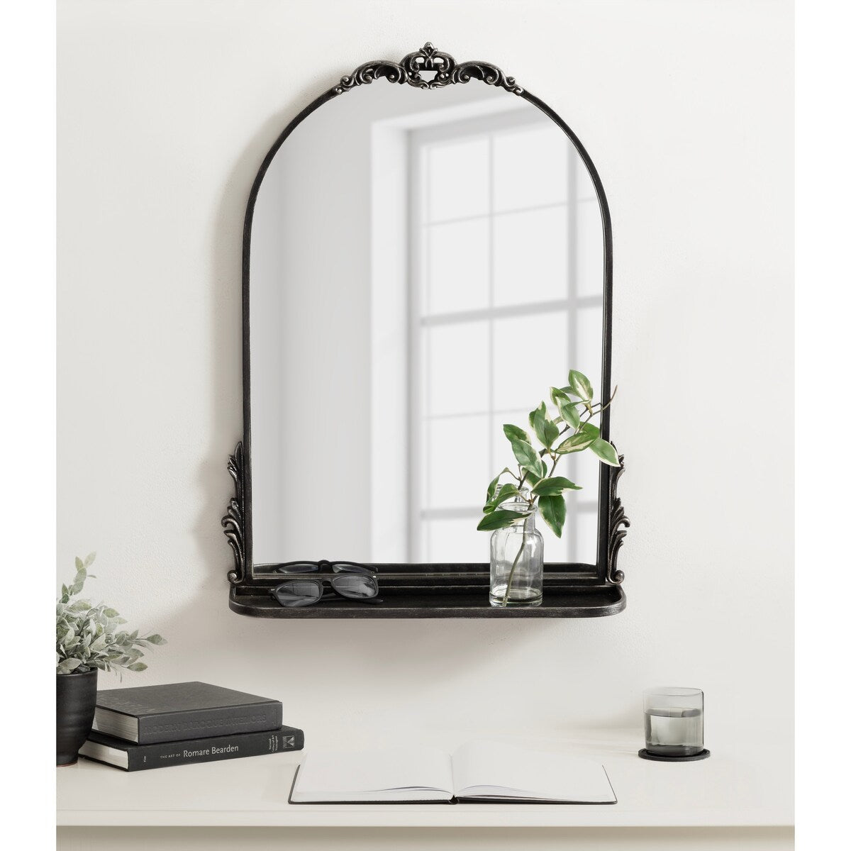 Kate and Laurel Myrcelle Arched Wall Mirror with Shelf