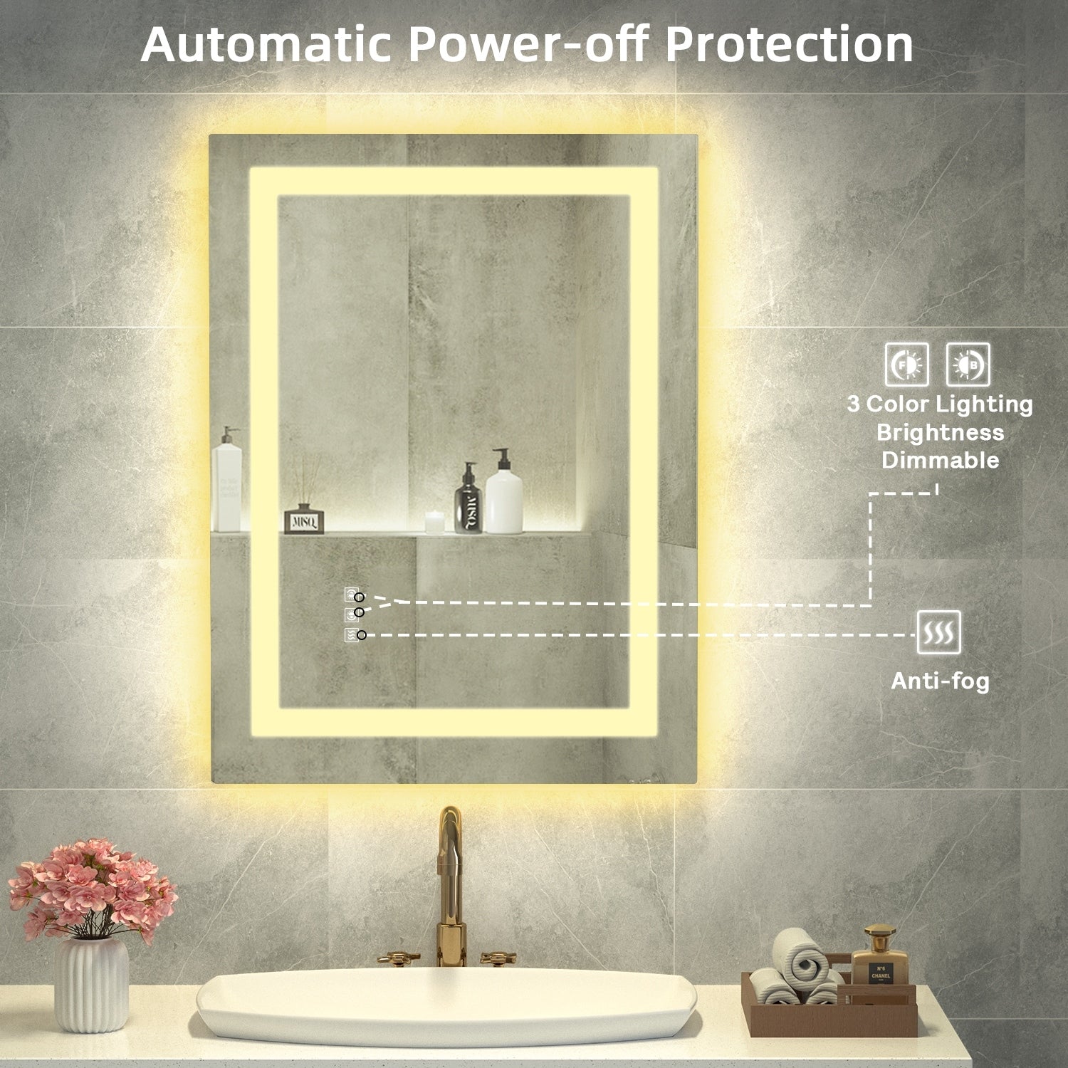 LED Mirror Backlit Front Lighted Bathroom Vanity Mirror