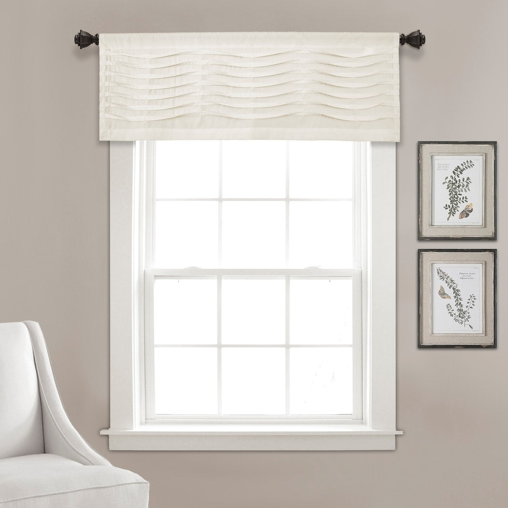 Porch & Den Kinnaman Wave Texture Window Curtain Valance - 18l x 52w - 18l x 52w