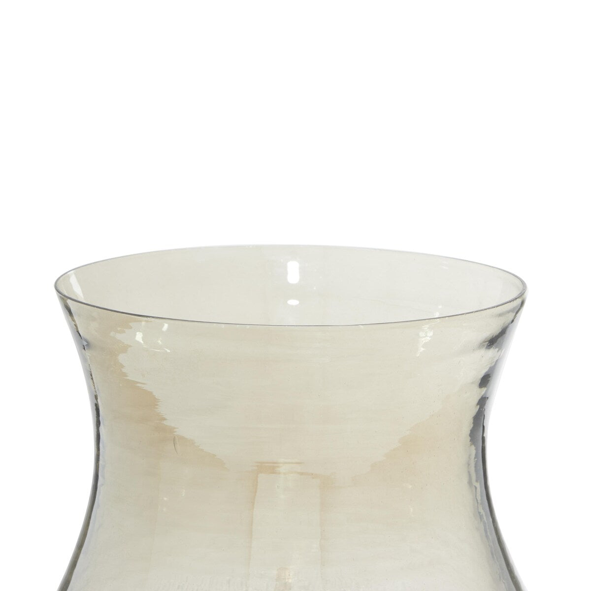 Glass Handmade Turned Style Pillar Hurricane Lamp with Smoked Glass Finish - Gold - Roche River Decor