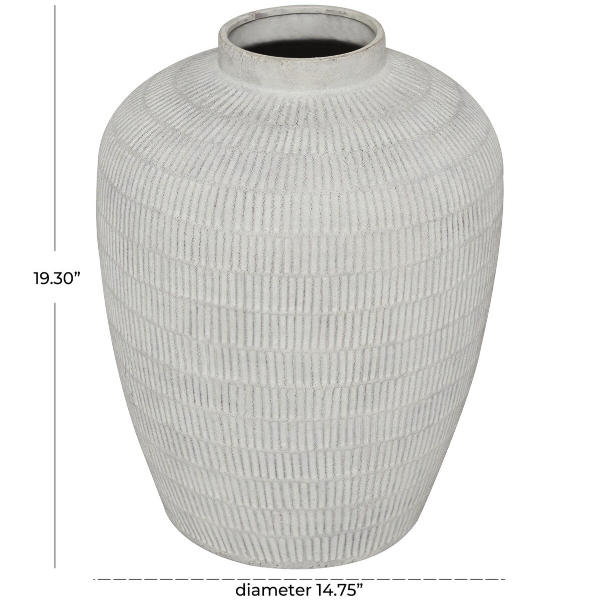 Ceramic Faux Marble Decorative Vase - White - Roche River Decor