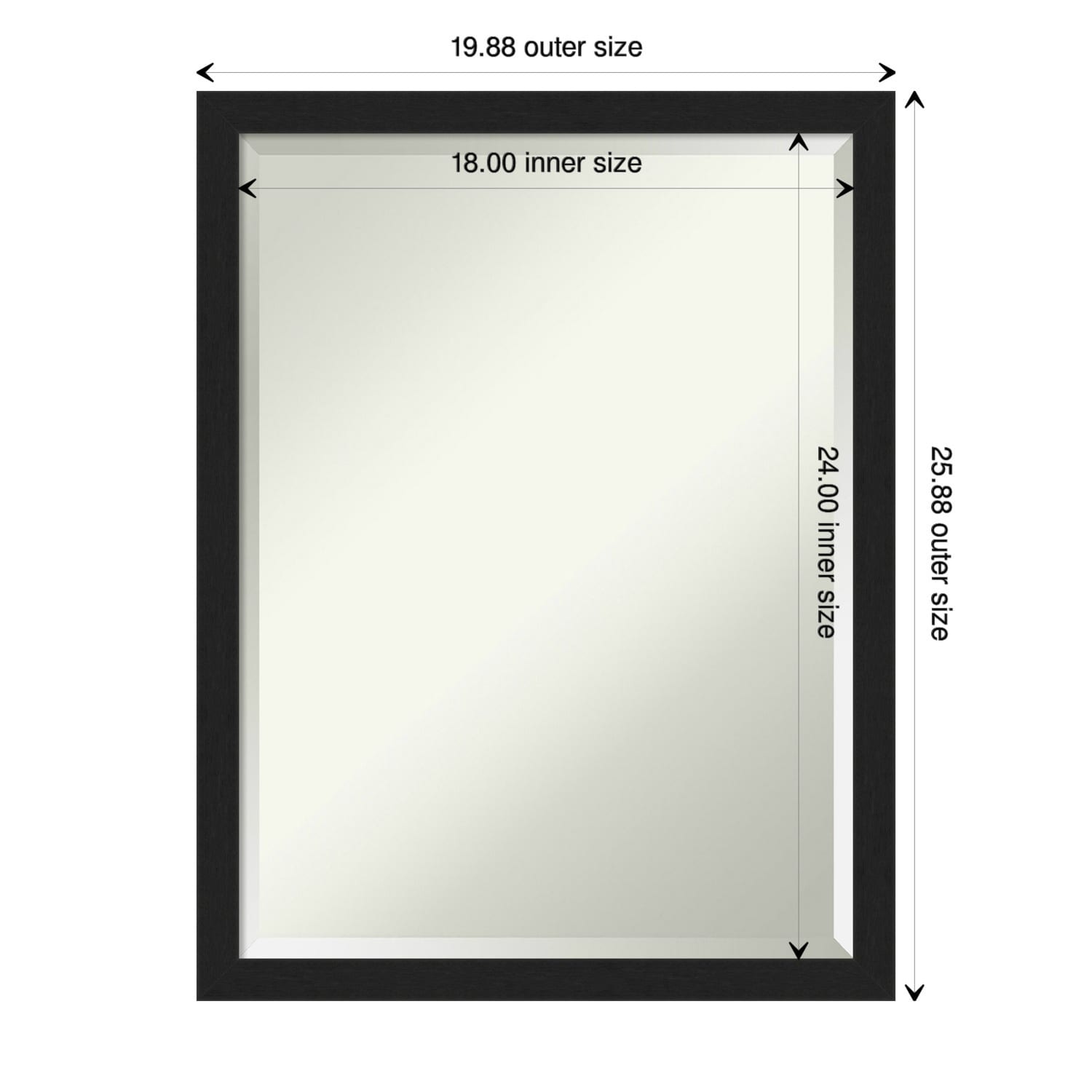 Beveled Wall Mirror - Grace Brushed Gold Narrow Frame