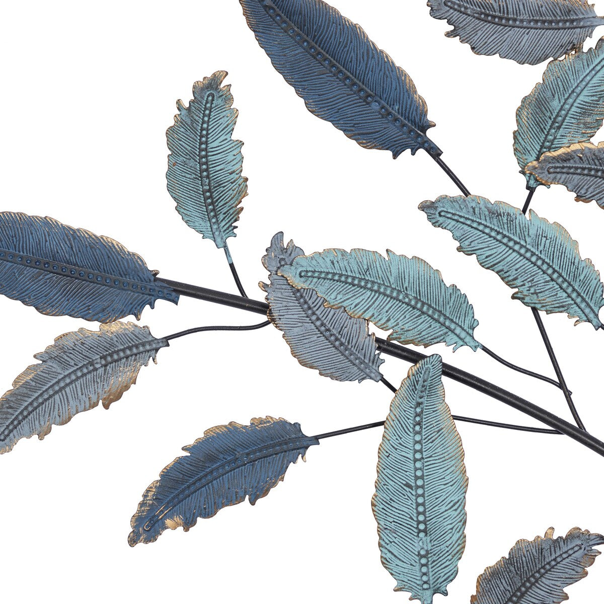 Metal Leaf Home Wall Decor - Blue - Roche River Decor