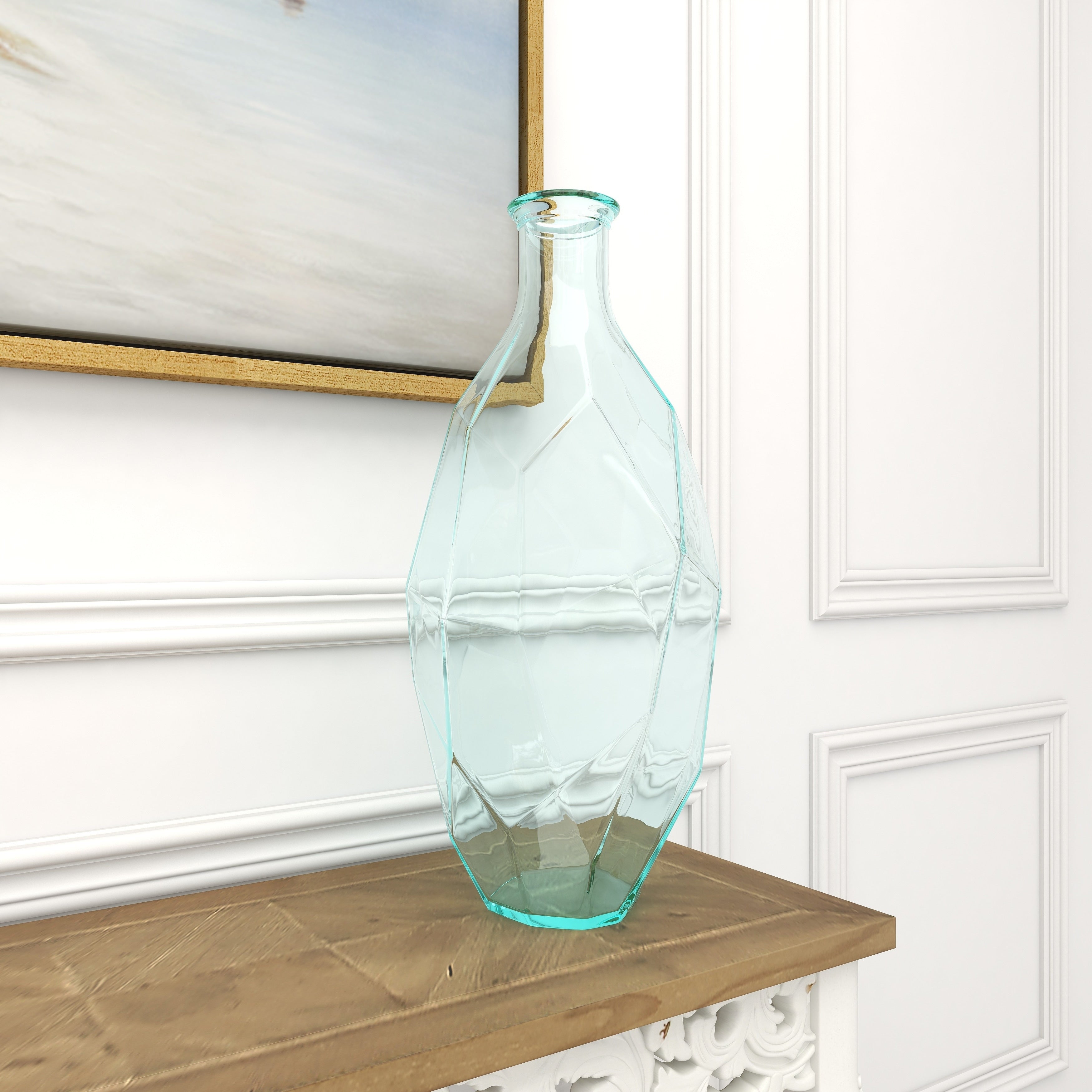 Recycled Glass Bottle Vase Collection Made in Spain - Multiple Sizes - Clear, Blue, Teal, Green