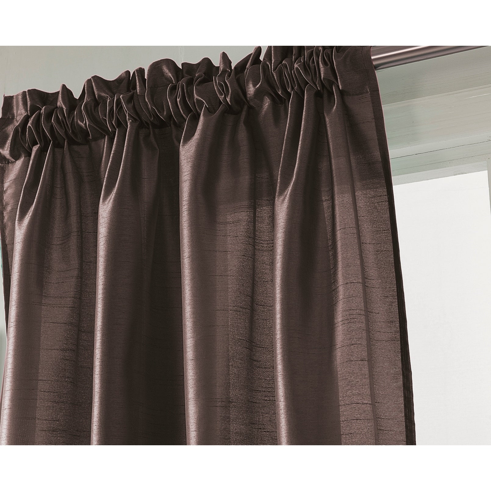 Porch & Den Eads Faux Silk 90-inch Rod Pocket Curtain Panel