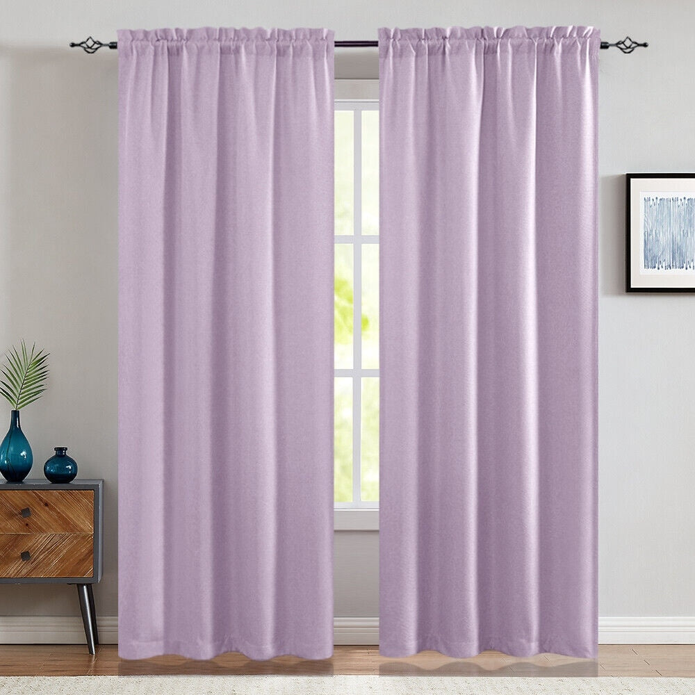 2 Pcs 2.5 Inch Rod Pocket Insulated Blackout Curtains 40x84