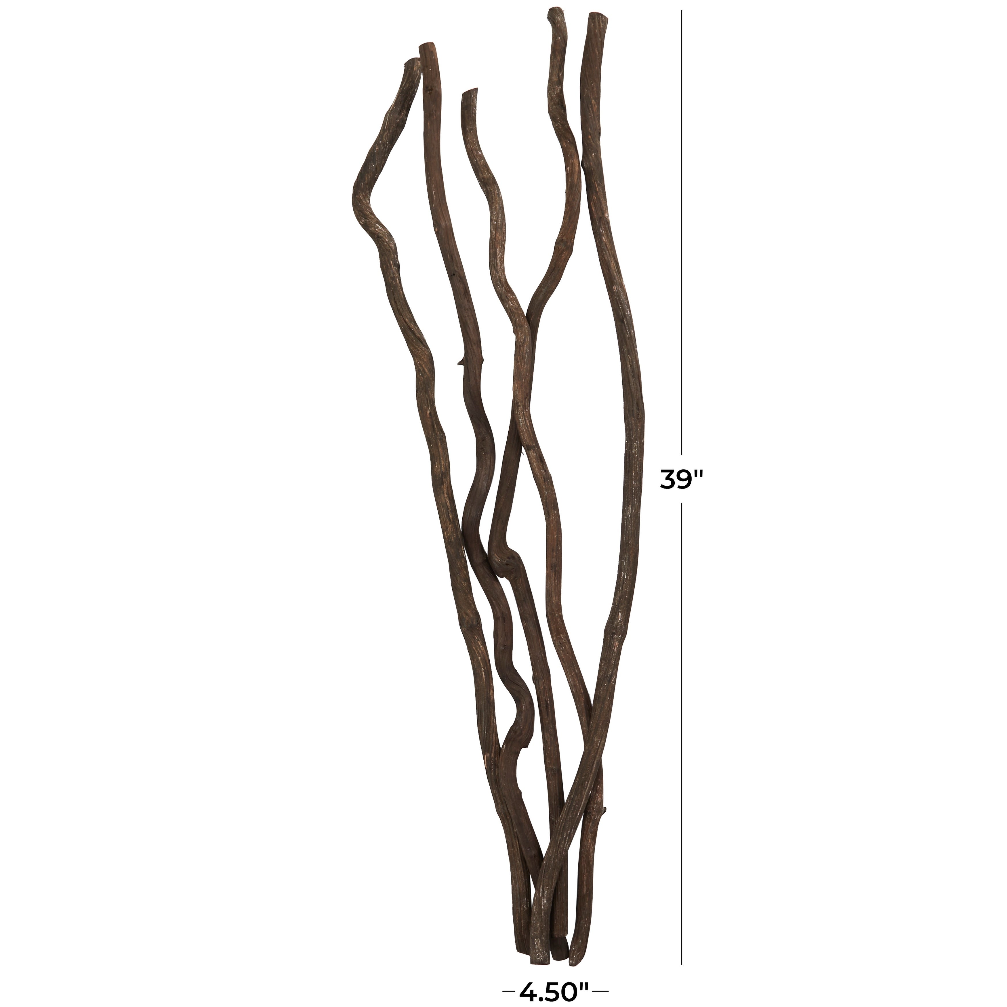 Cream or Dark Brown Wood Tall Branch Dula Log Natural Foliage