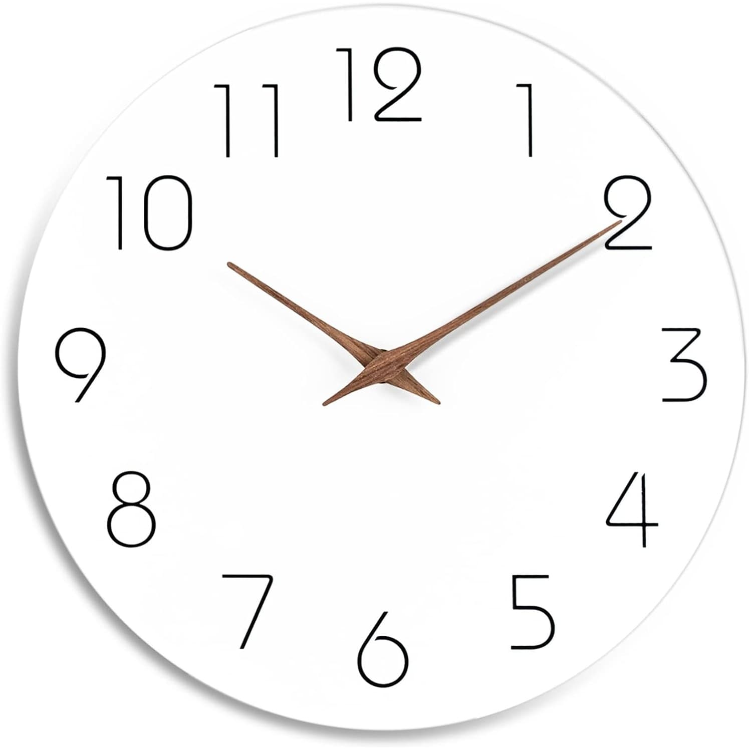 White Silent Non Ticking Wall Clocks Battery Operated