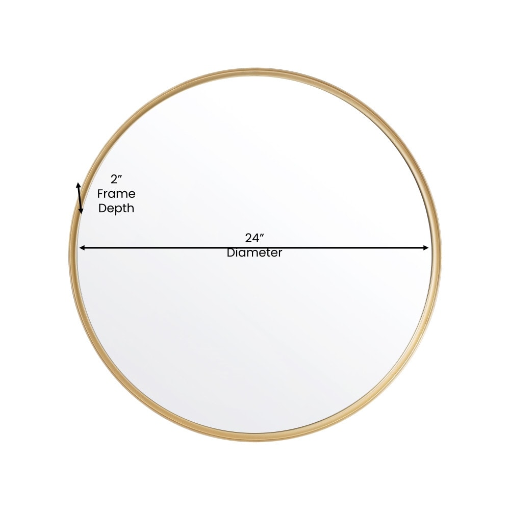 Wall Mount Shatterproof Round Accent Wall Mirror with Metal Frame