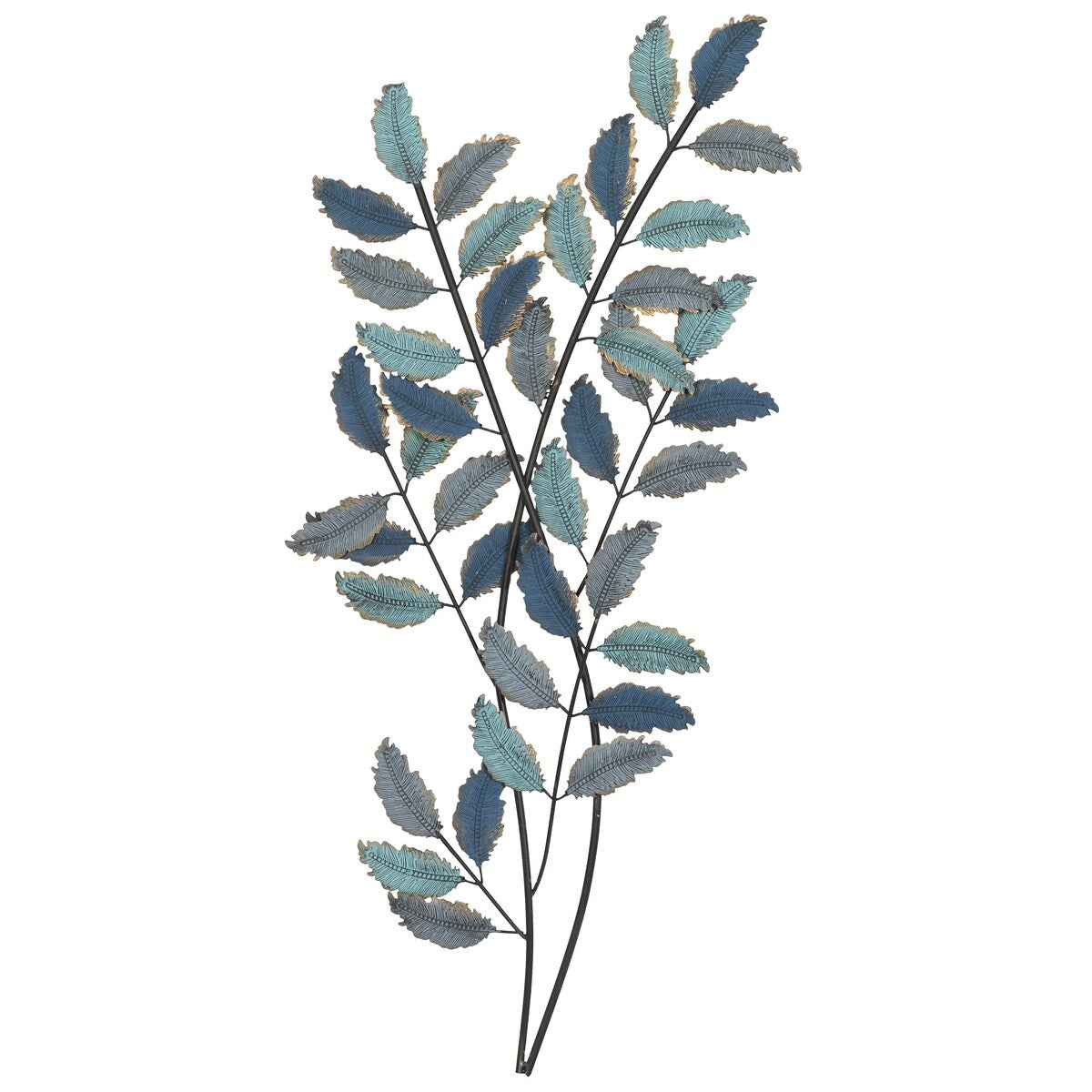 Metal Leaf Home Wall Decor - Blue - Roche River Decor