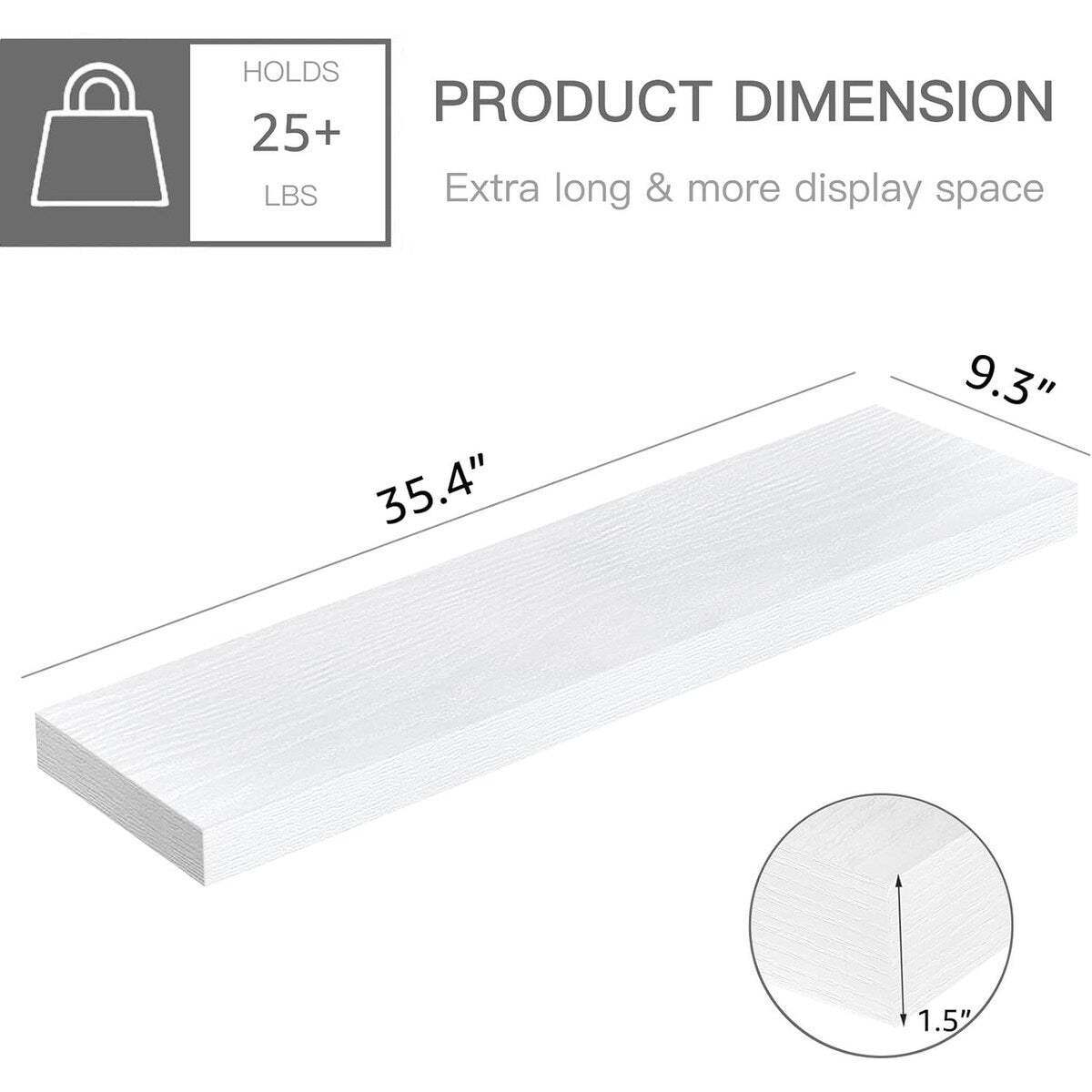 Bathroom Shelves 36 inches Long Wall Shelf 36 x 9 inch Set of 2