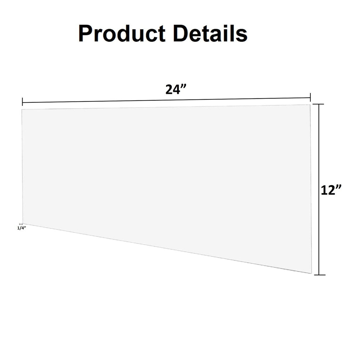 Acrylic Sheet Panel 1/4 Clear - Thick Transparent for DIY Projects, Cabinets, Windows, Display, Stores, Restaurants