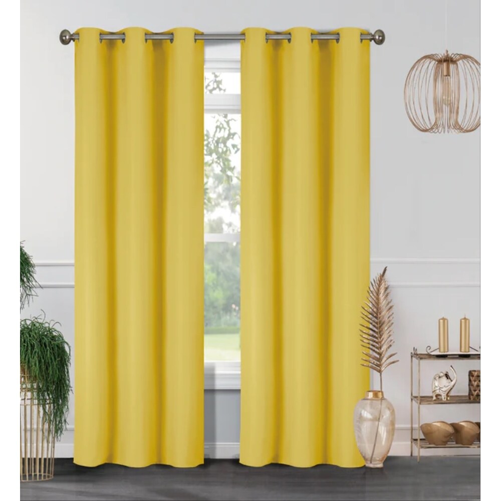 J&V Textiles 4 Panels Room Darkening Thermal Insulated Blackout Grommet Window Curtain Panels for Living Room - 38X84