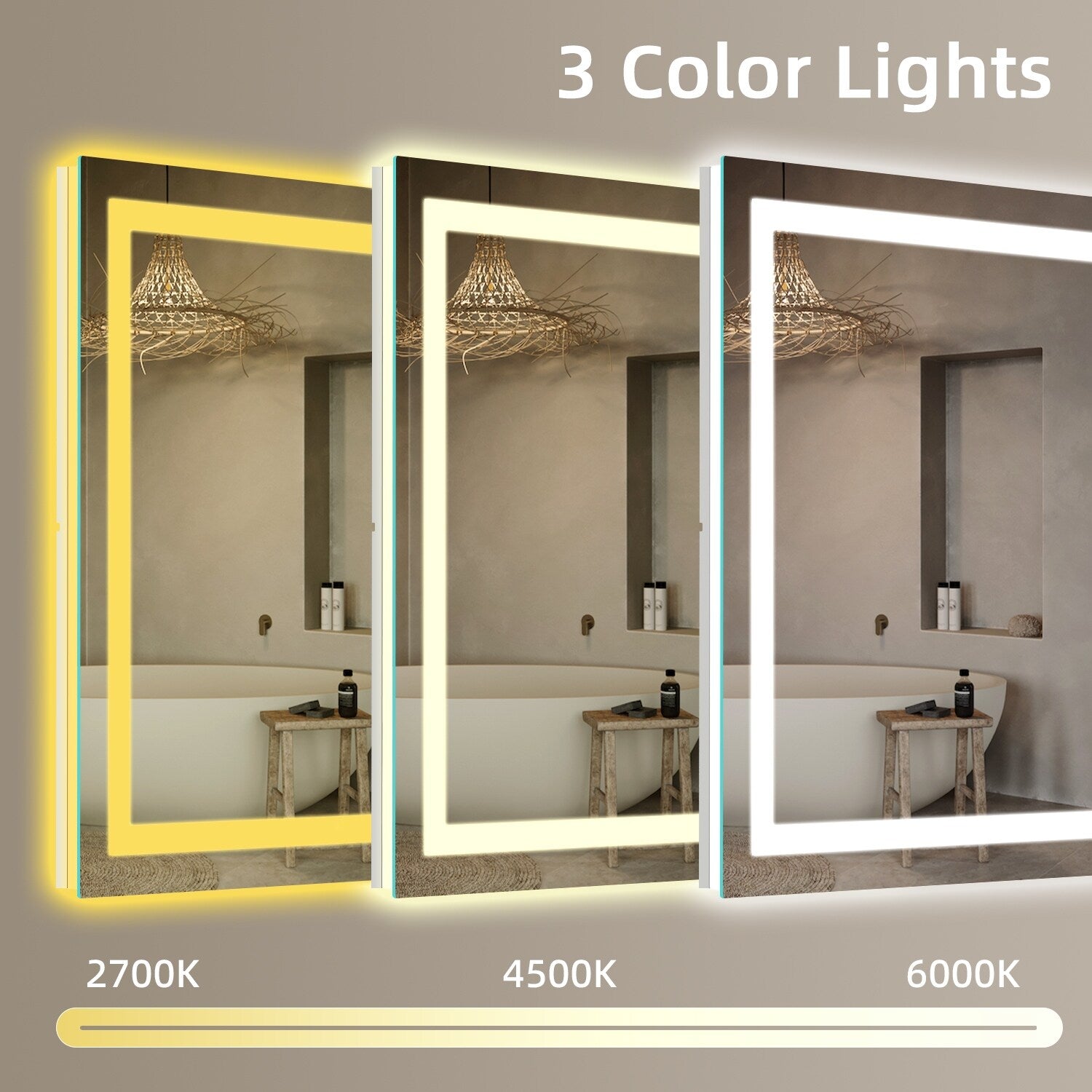 LED Mirror Backlit Front Lighted Bathroom Vanity Mirror