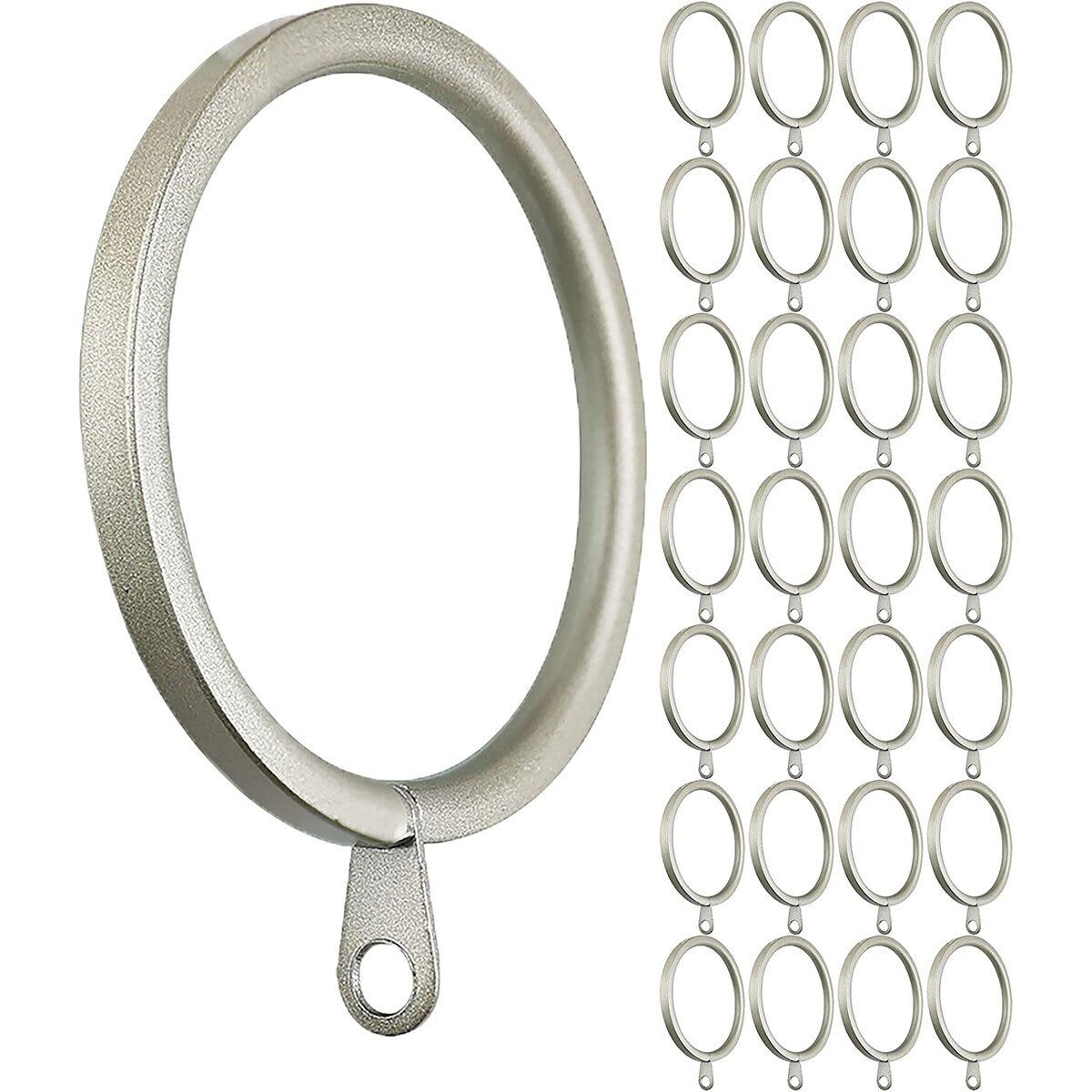 Meriville 1.5-Inch Inner Diameter Metal Flat Curtain Rings with Eyelets