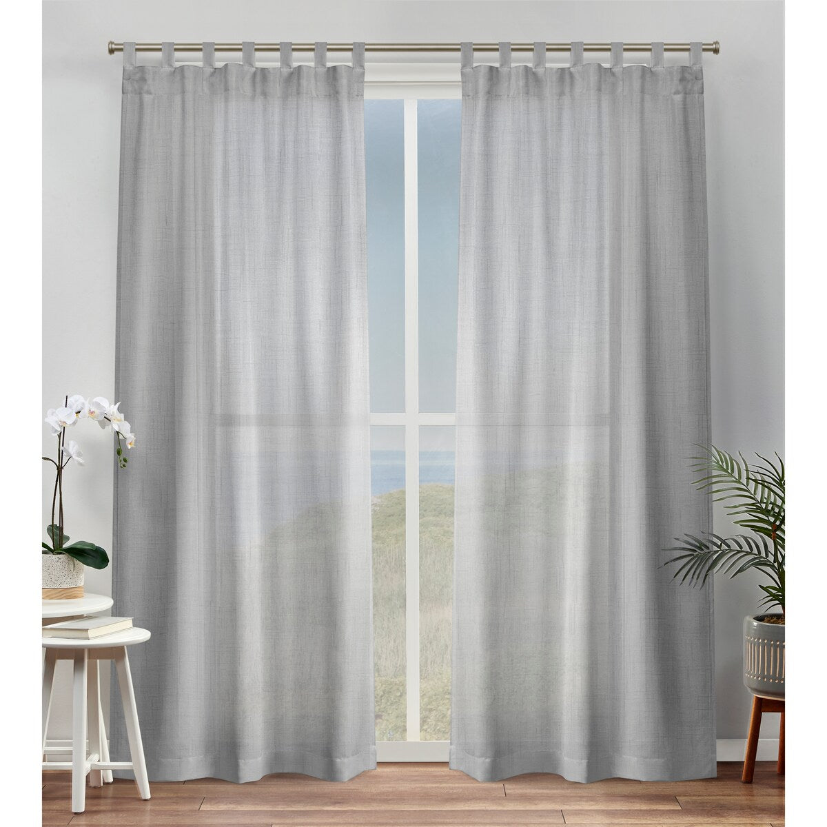 ATI Home Bella Sheer Tab Top Curtain Panel Pair