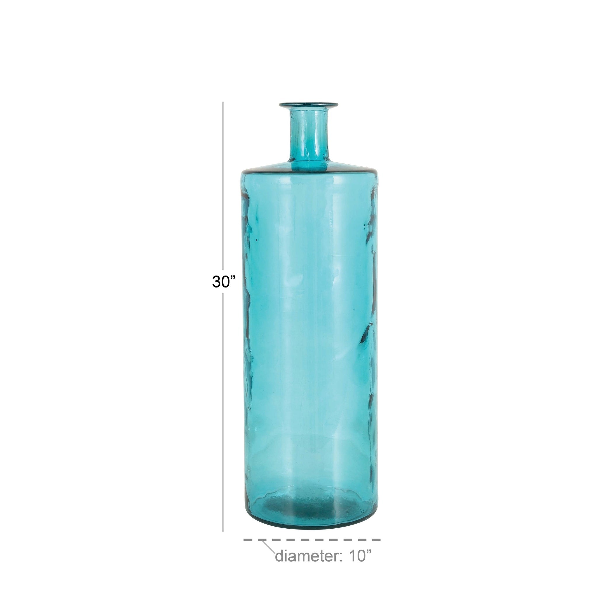 Recycled Glass Bottle Vase Collection Made in Spain - Multiple Sizes - Clear, Blue, Teal, Green