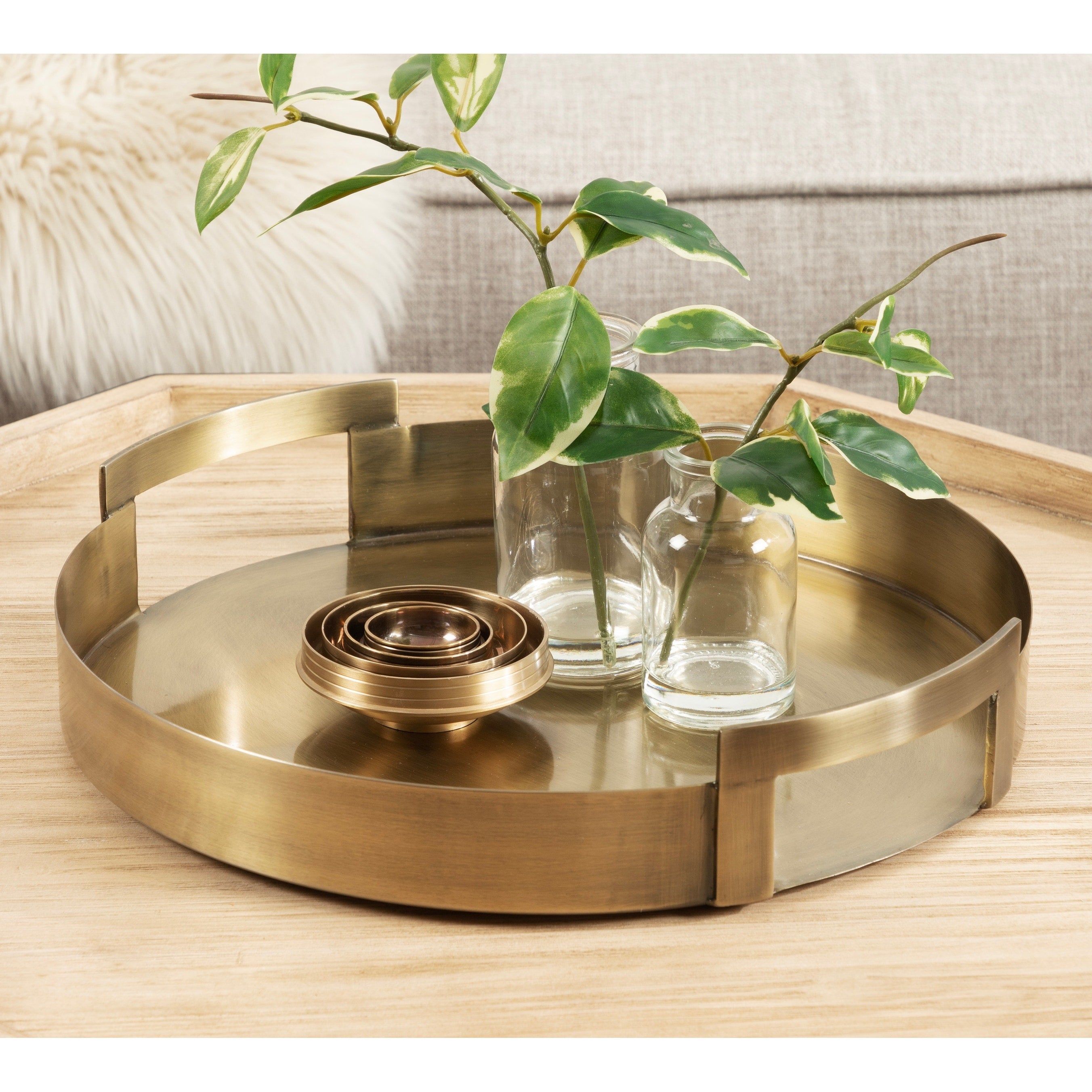 Kate and Laurel Myo Round Decorative Tray