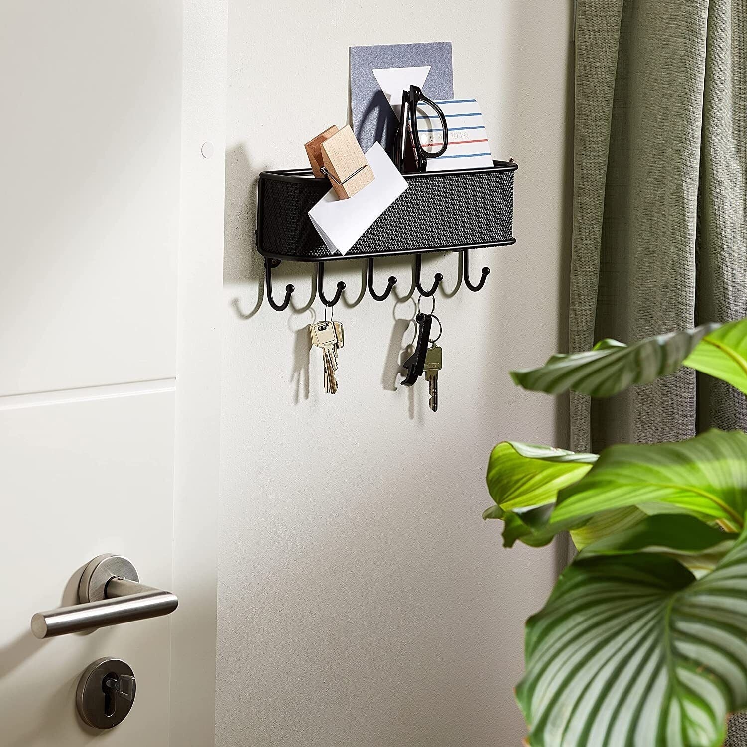 Wall-Mounted Mail and Key Organizer Shelf