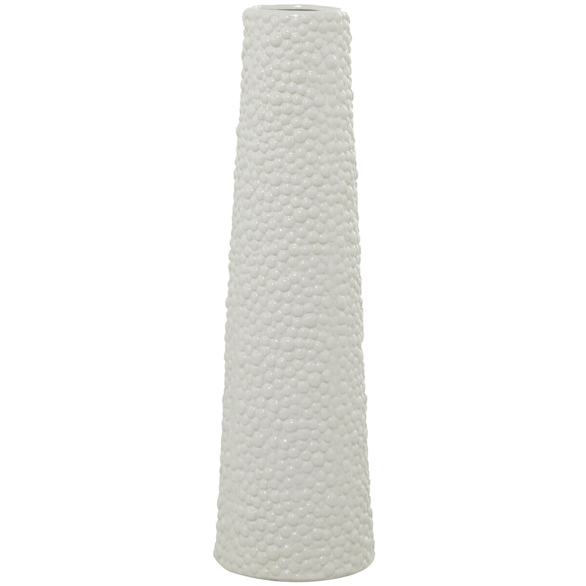 Ceramic Tall Cone Decorative Vase with Bubble Texture - Silver, White, Black, Gold - Roche River Decor