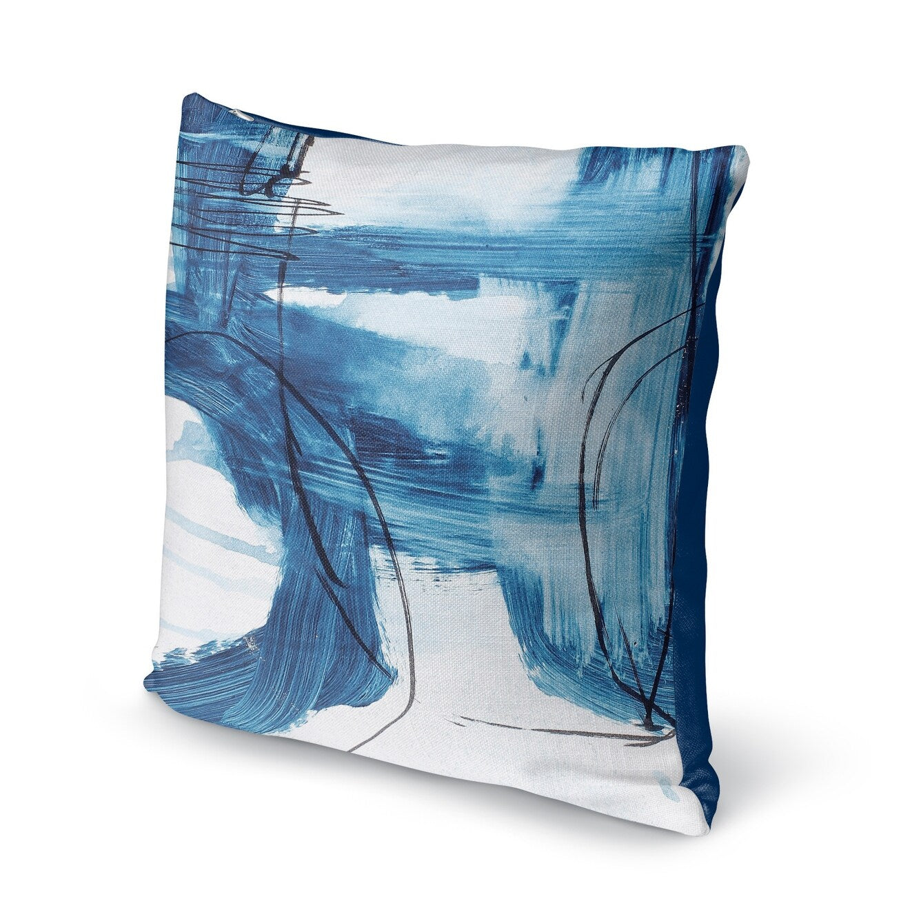 Kavka Designs Ivory/Blue Abstract Accent Pillow with Insert