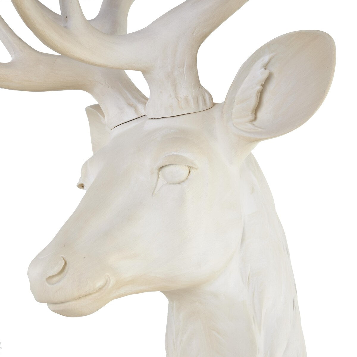 Resin Reindeer Large Textured Floor Decorative Christmas Sculpture - Cream - Roche River Decor