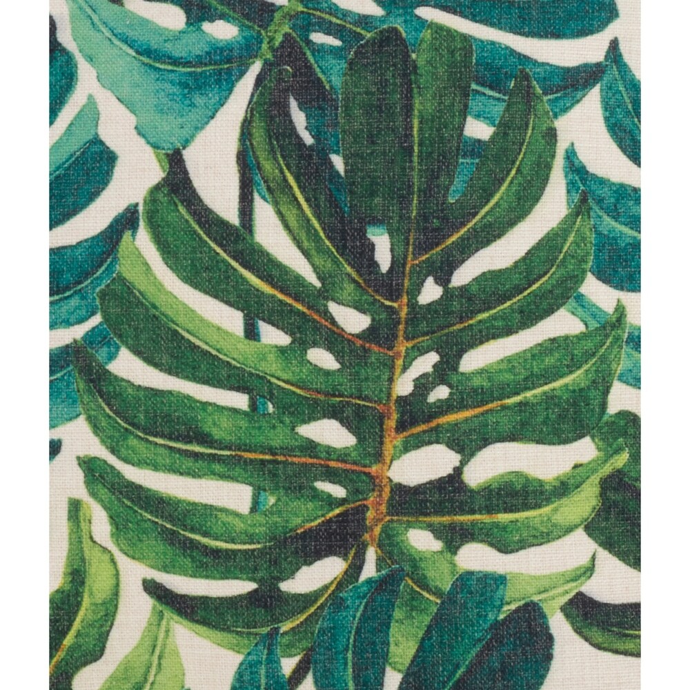 Tropical Throw Pillow With Banana Leaf Print