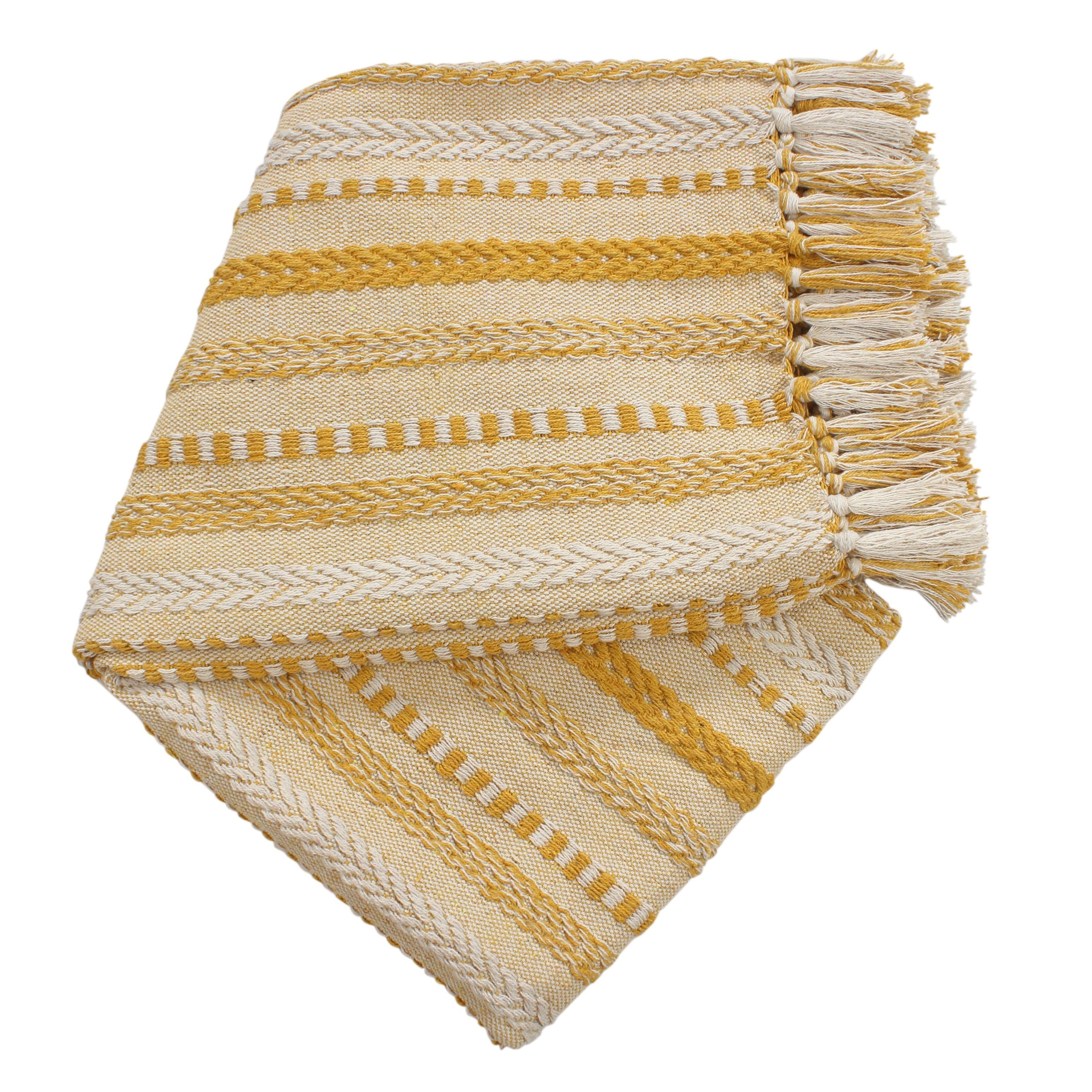 Premium Cotton Cozy Throw Blanket with Tassels - 50x60 Inches, All-Season Comfort