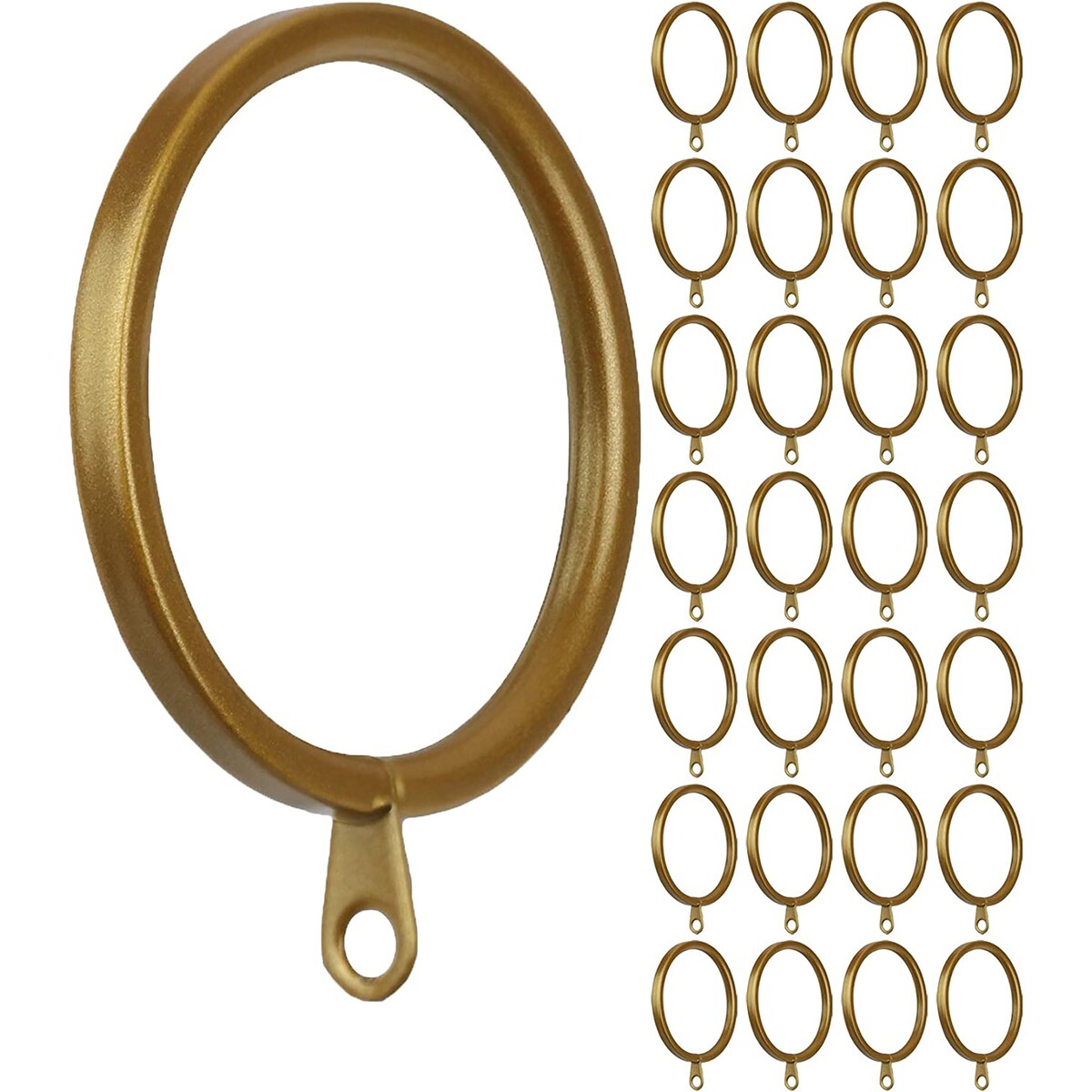 Meriville 1.5-Inch Inner Diameter Metal Flat Curtain Rings with Eyelets