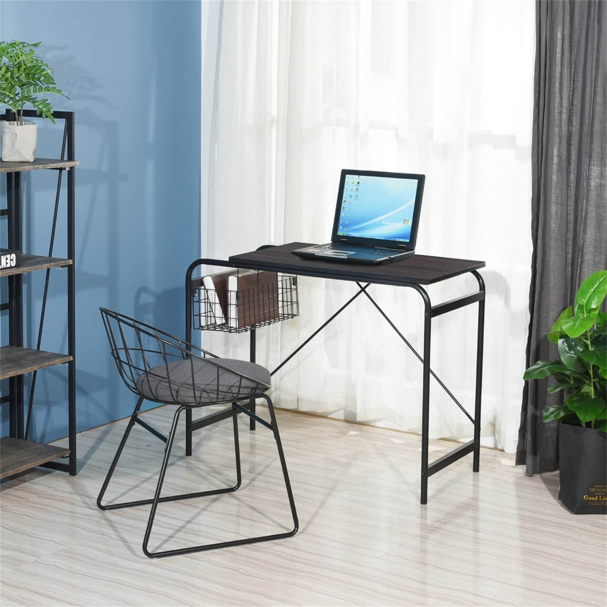 31.5 Computer Desk/ Home Office Desk with Wire Storage Basket