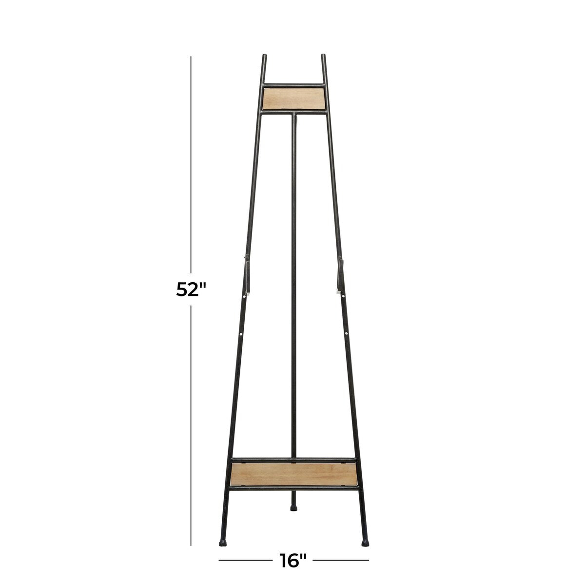 Metal Adjustable 3 Tier Display Easel with Chain Support and Wood Accents - Black - Roche River Decor