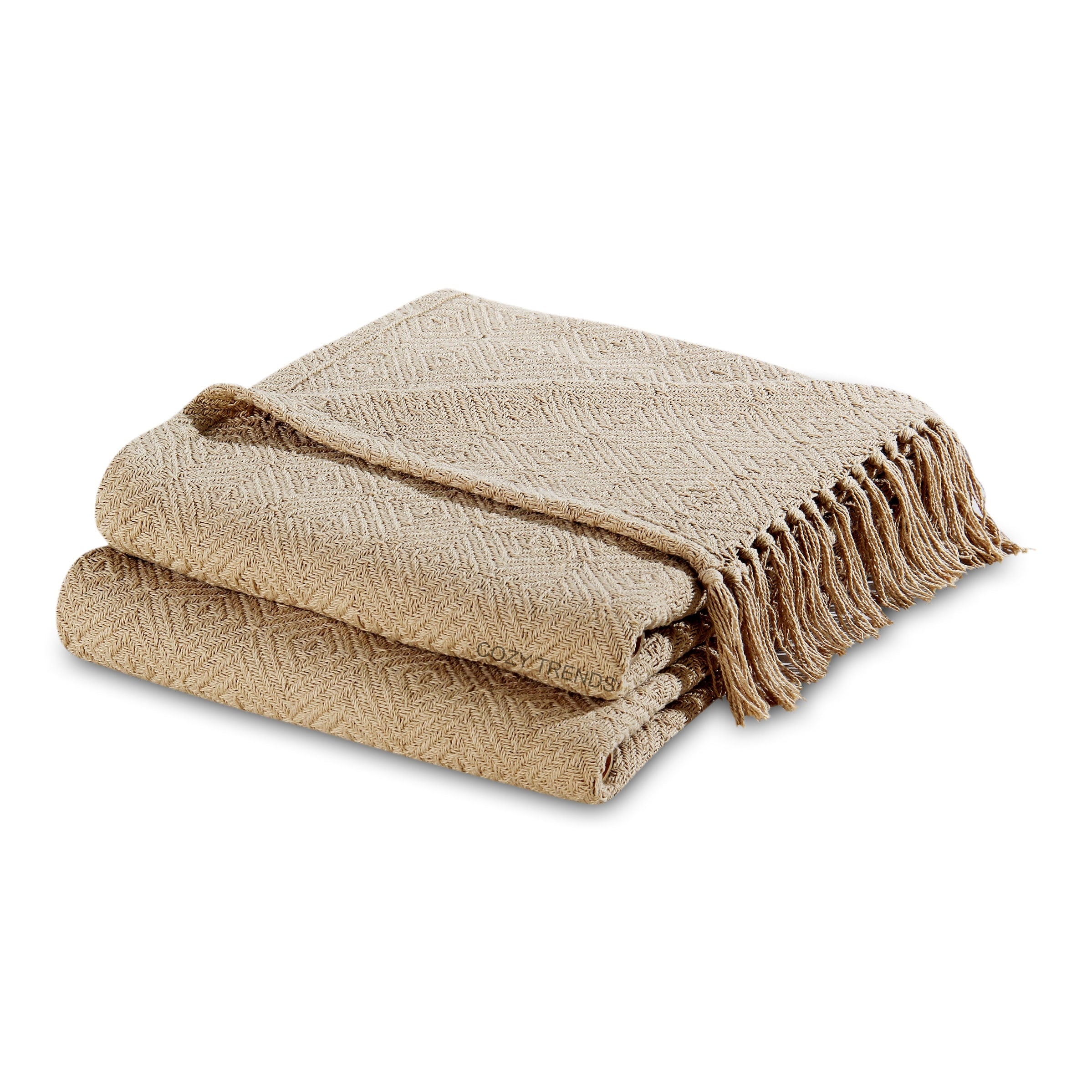 Luxurious 100-percent Cotton All Season Soft Throw Blanket (Set of 2)