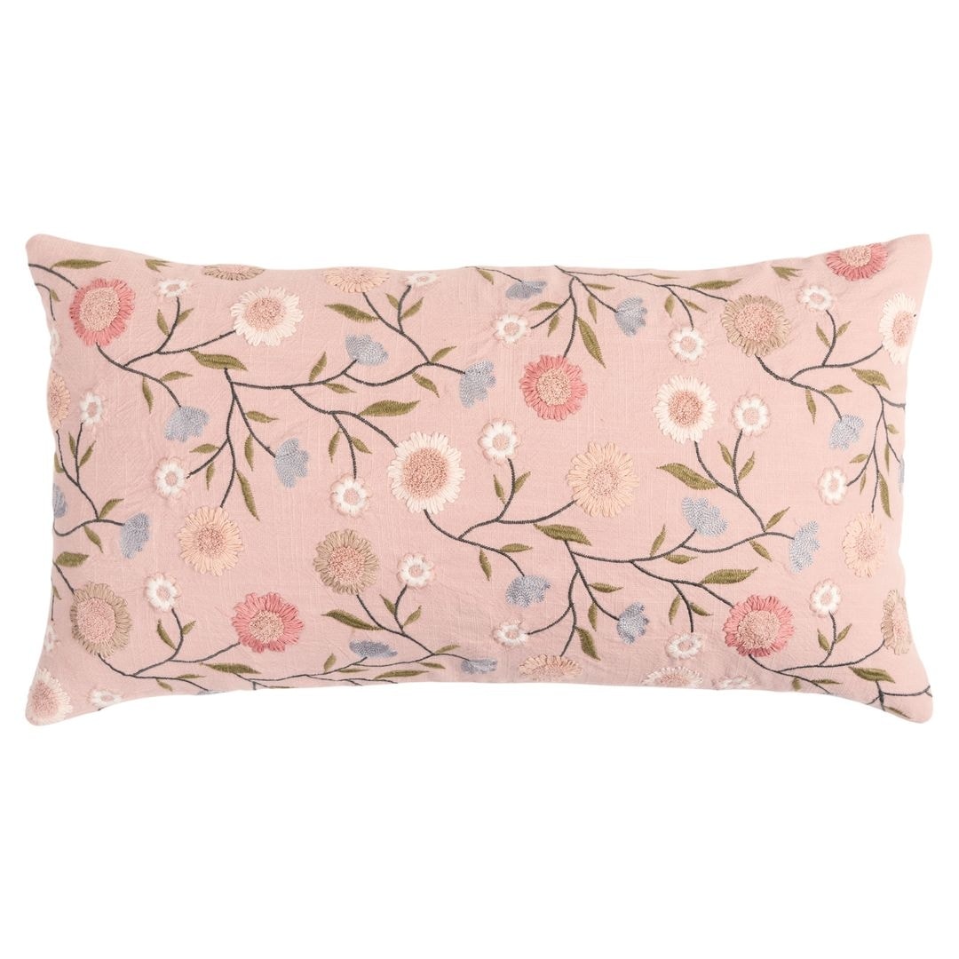 Rizzy HomeLight Pink, Blue, Green, and White Floral Throw Pillow