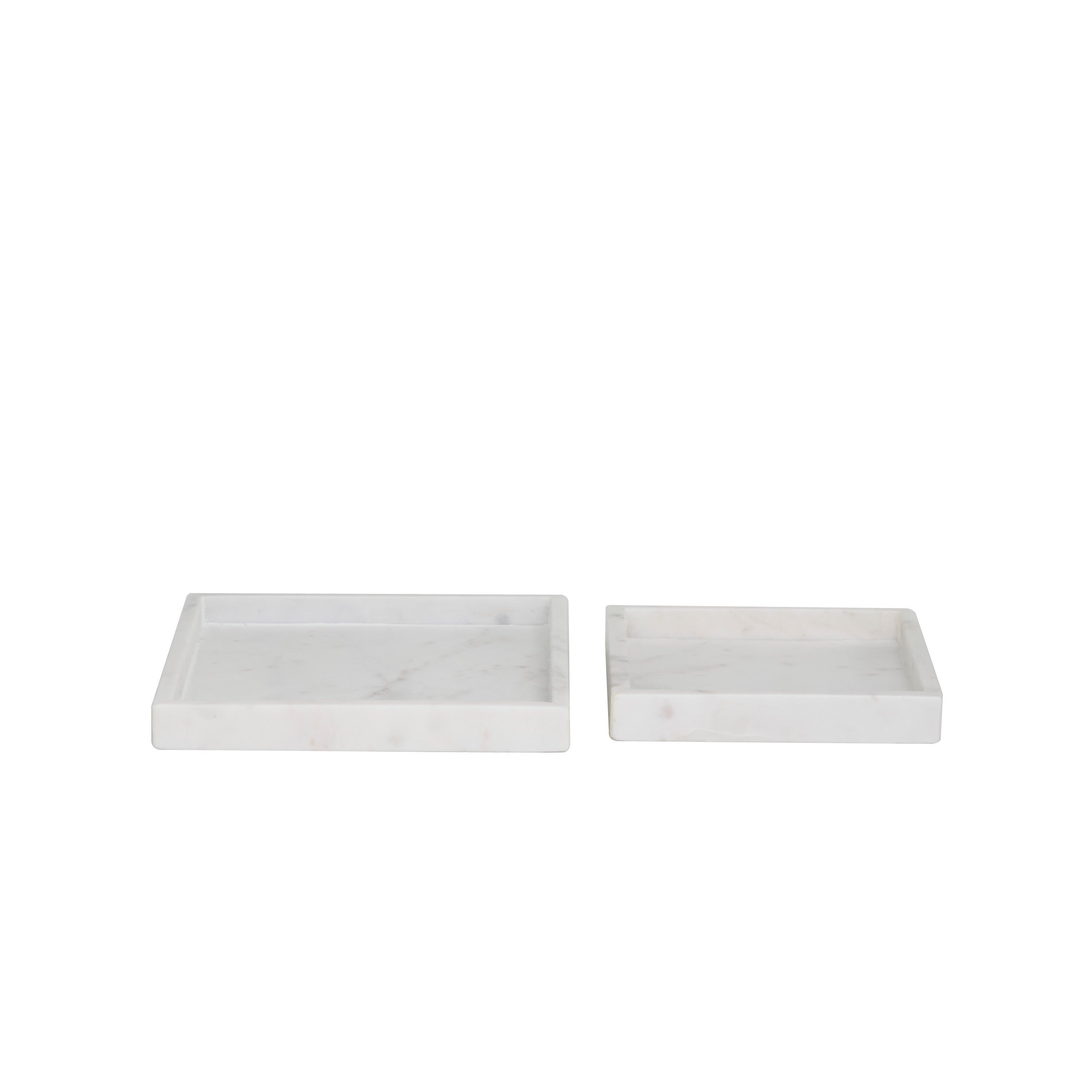 CosmoLiving by Cosmopolitan Marble Tray with Raised Border (Set of 2) - White, Black, Green