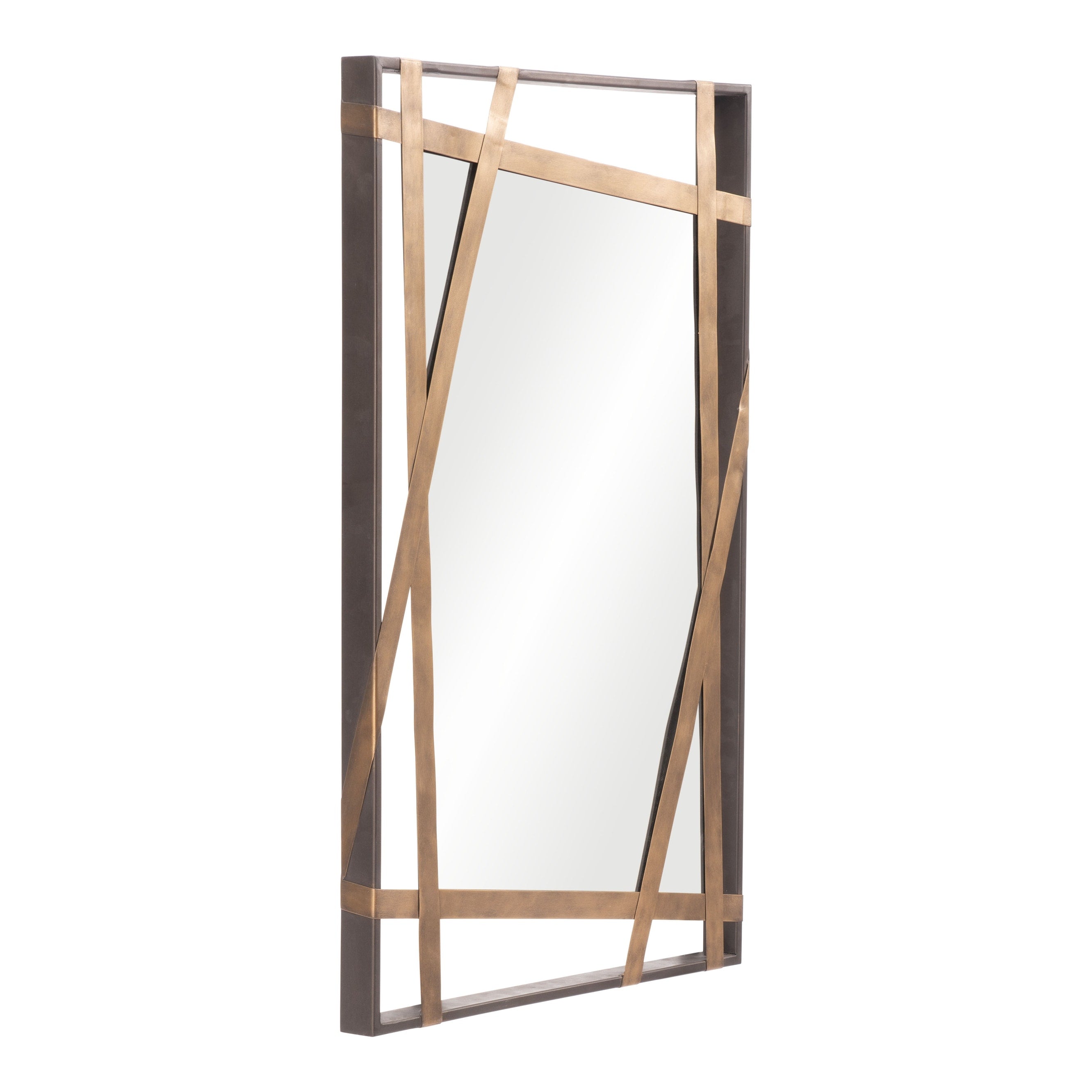 Kolton Mirror Antique Gold & Black - N/A