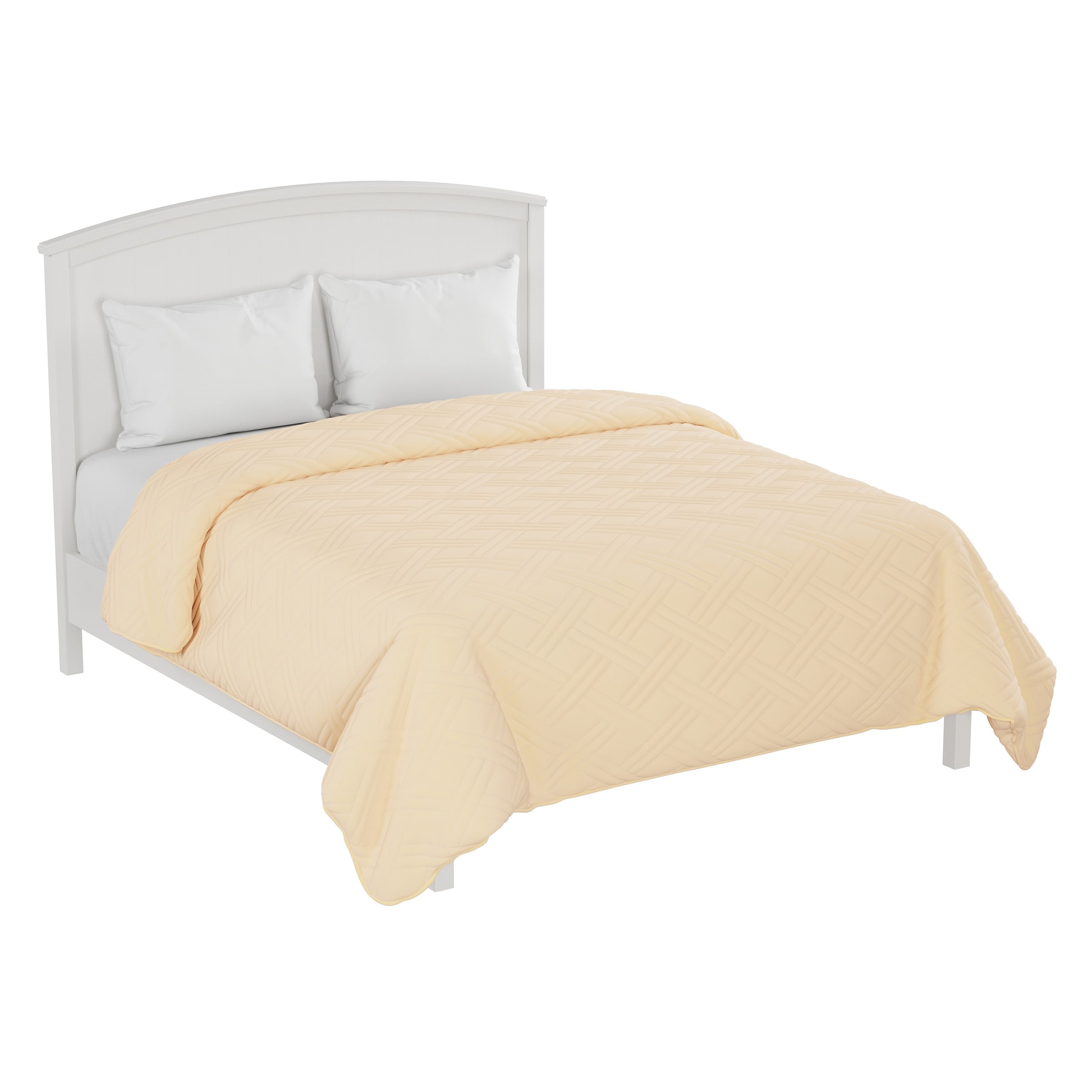 Quilt Coverlet - All-Season Washable Bedspread - Basket-Weave Polyester Bedding with Quilted Pattern by Windsor Home