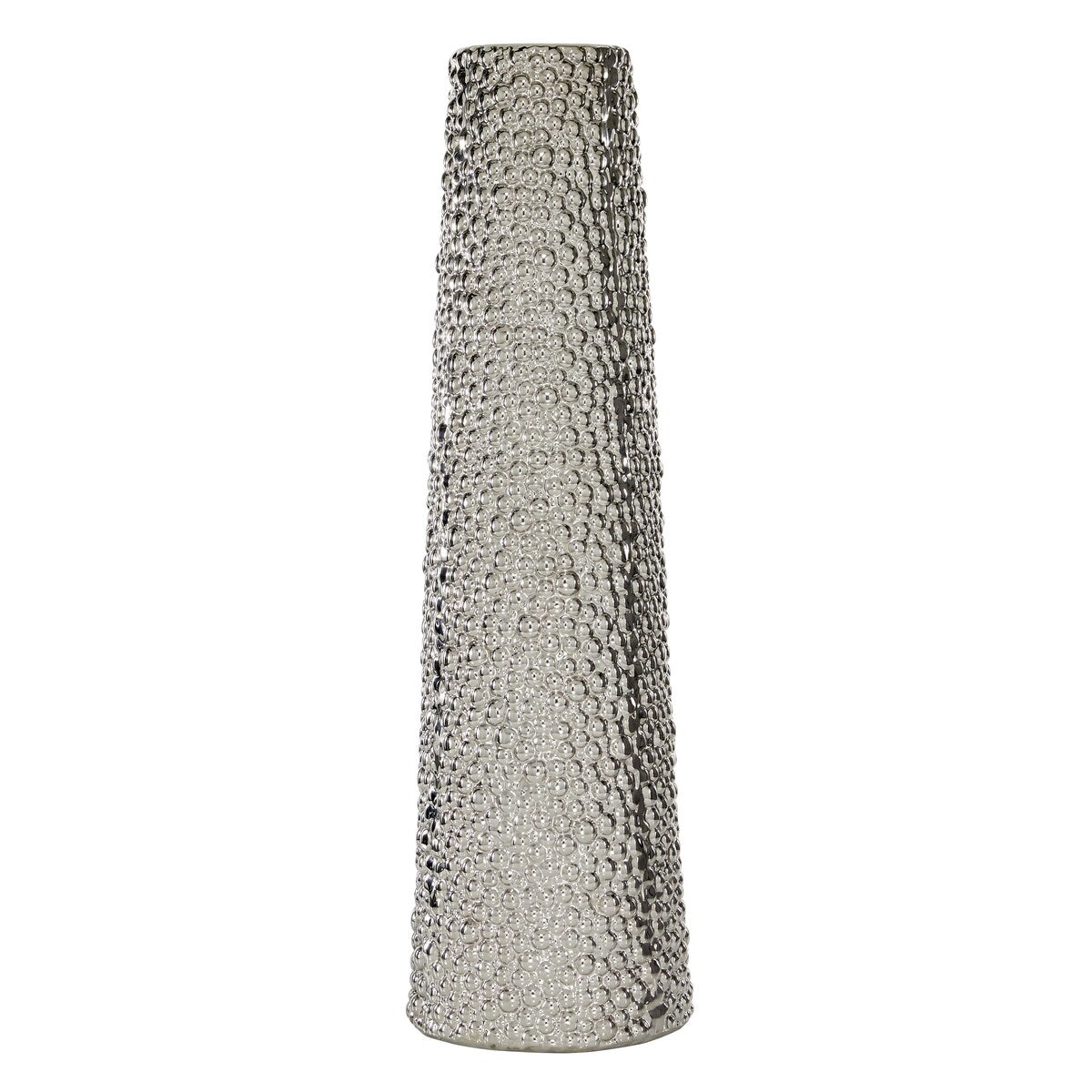 Ceramic Tall Cone Decorative Vase with Bubble Texture - Silver, White, Black, Gold - Roche River Decor