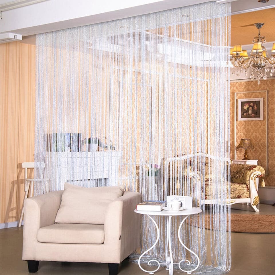 Extrta Wide Glitter String Crystal Beaded Tassel Curtain