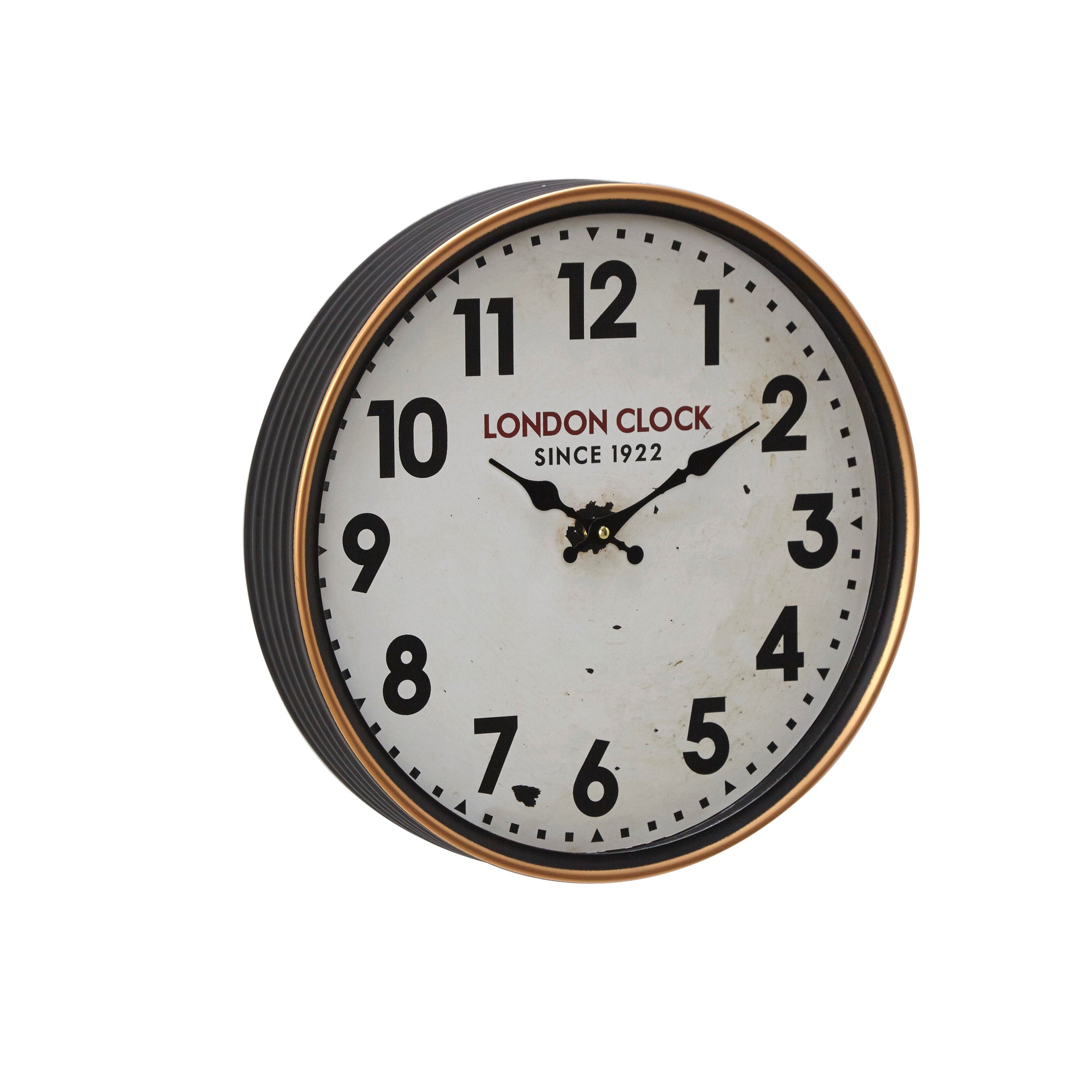 Black Iron Traditional Wall Clock No Theme 16 x 16 x 3