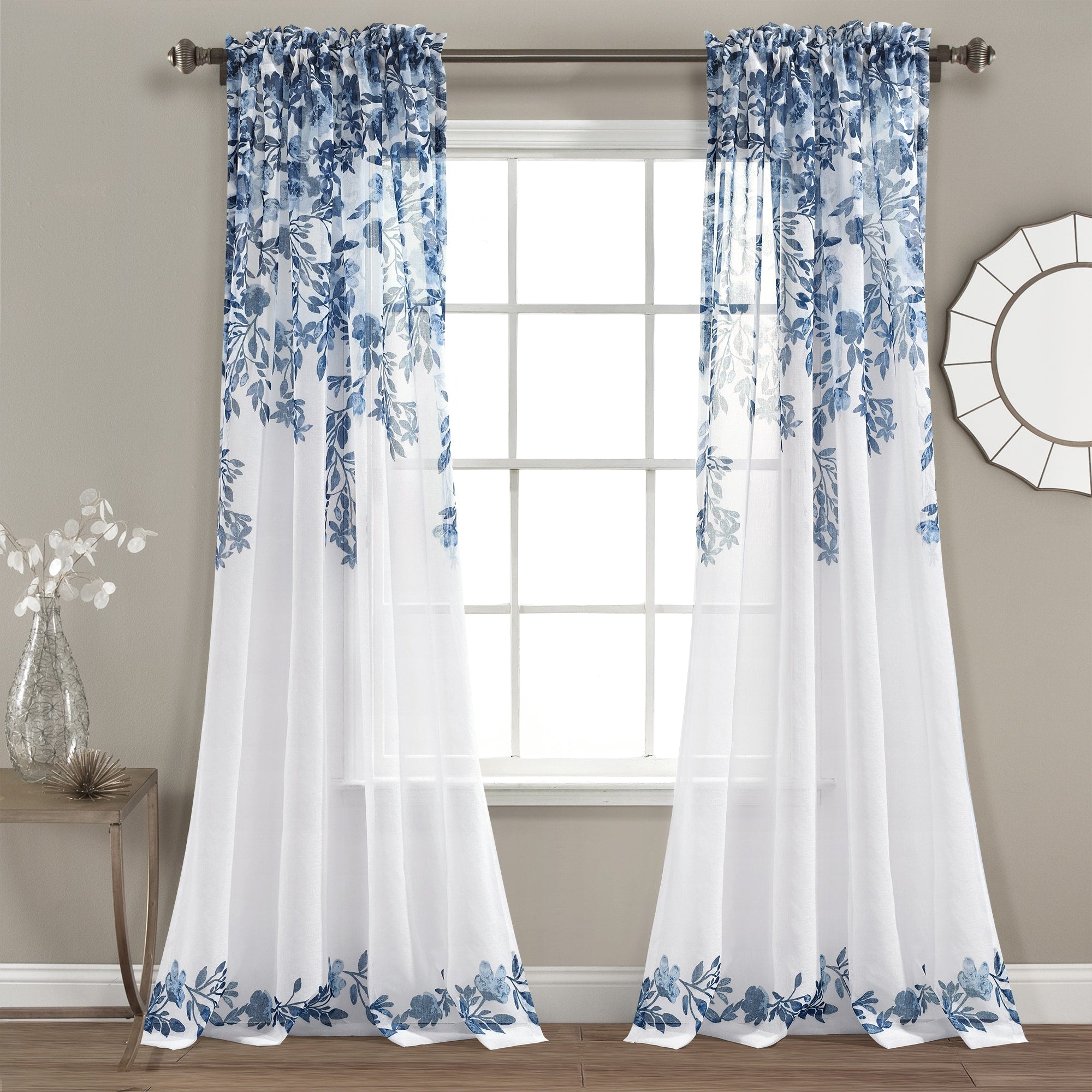 Lush Decor Tanisha Sheer Window Curtain Panel Pair