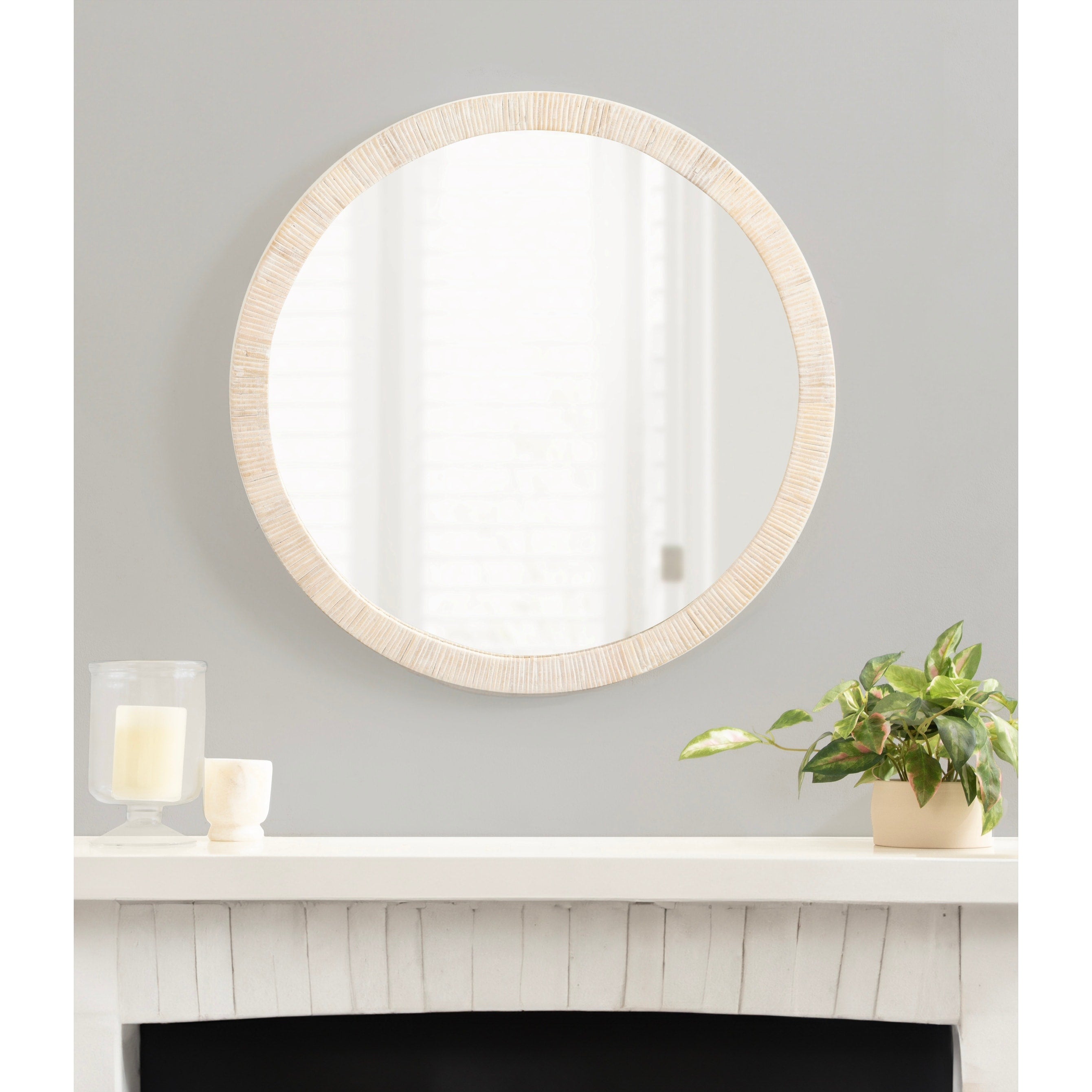 Kate and Laurel Rahfy Framed Wall Mirror - 28 Diameter