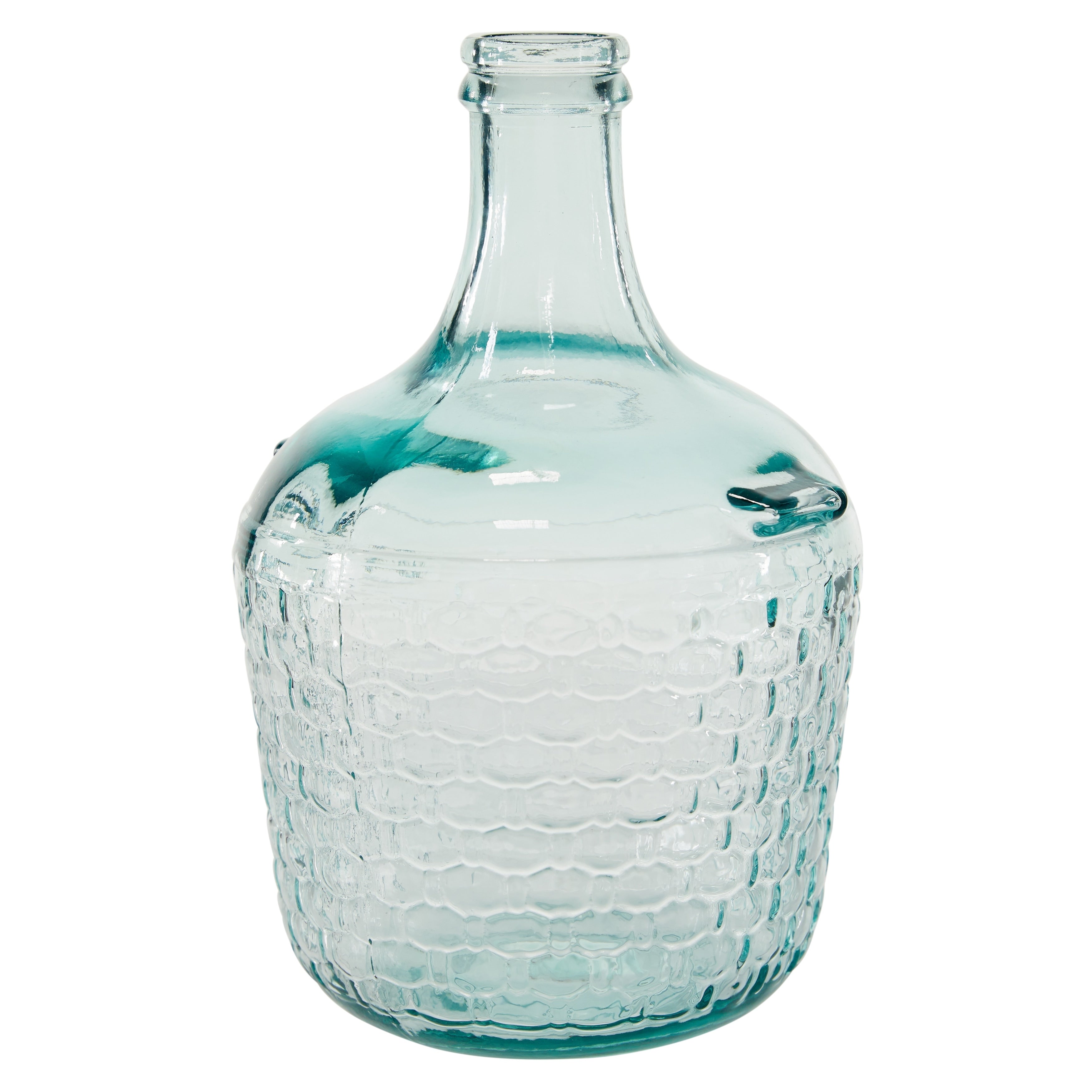 Recycled Glass Bottle Vase Collection Made in Spain - Multiple Sizes - Clear, Blue, Teal, Green