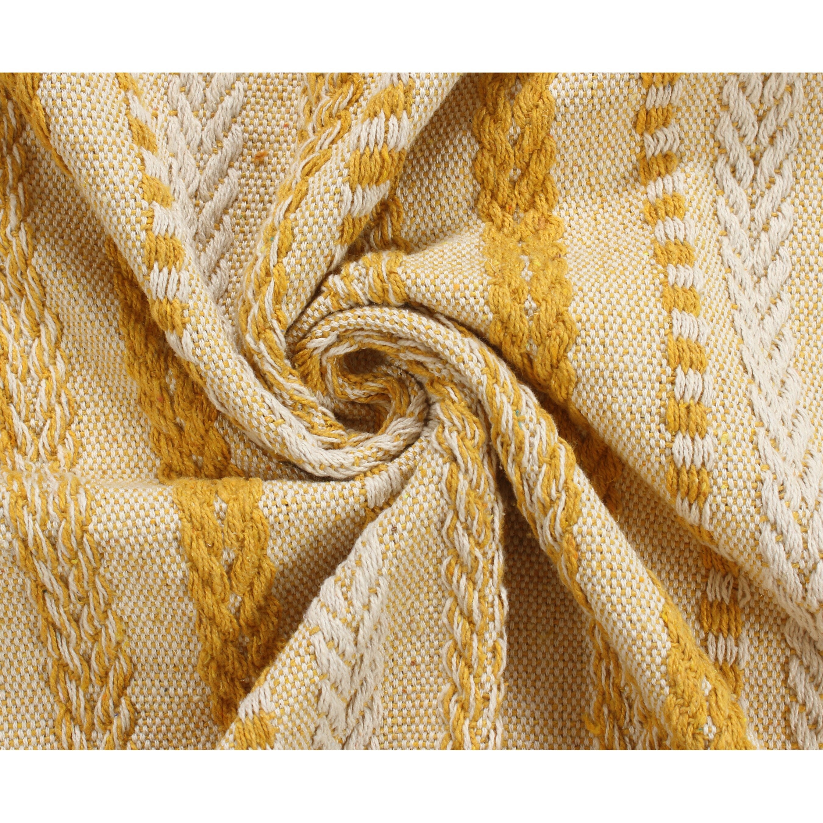 Premium Cotton Cozy Throw Blanket with Tassels - 50x60 Inches, All-Season Comfort