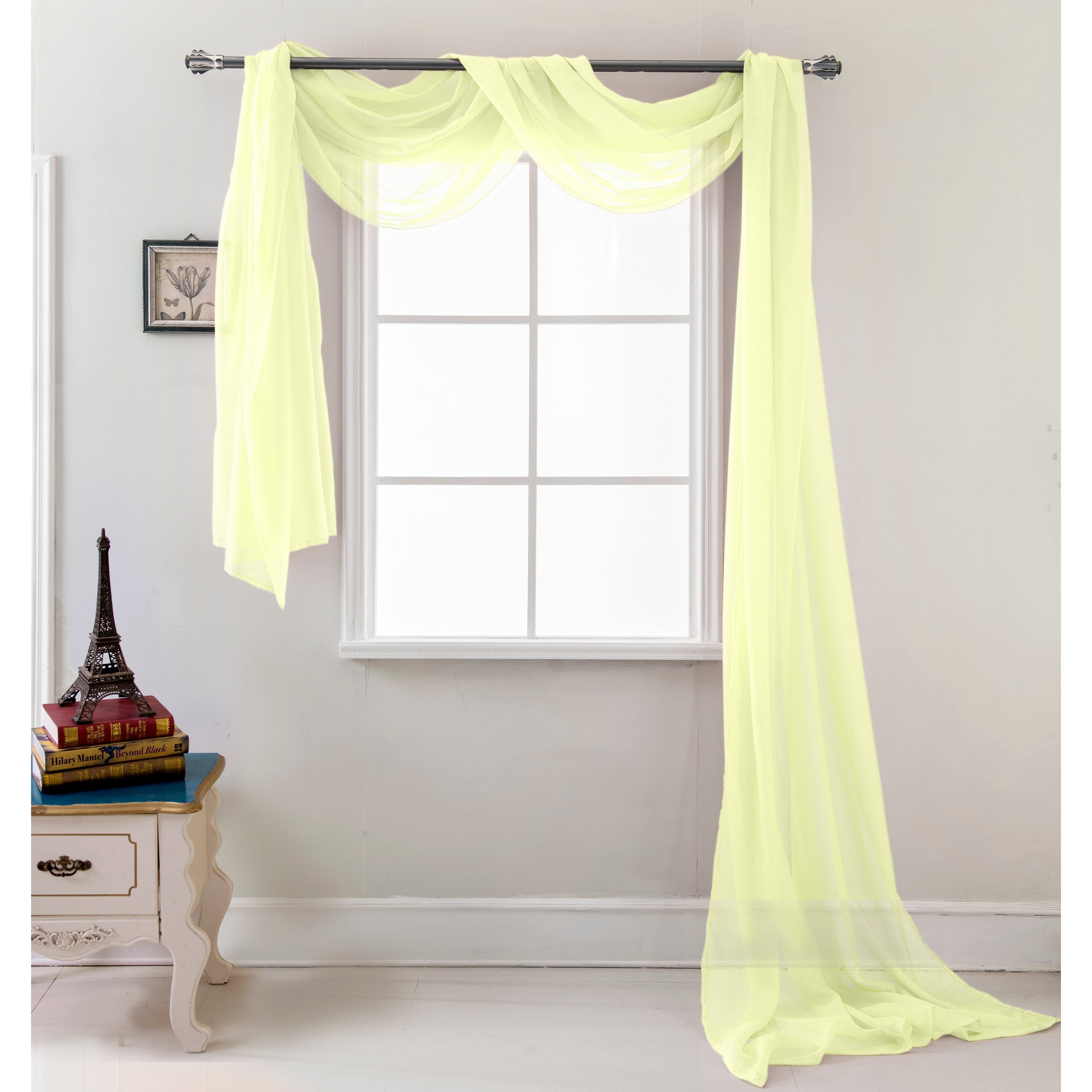 Celine Solid Sheer Curtain Canopy Bed Wedding Scarf