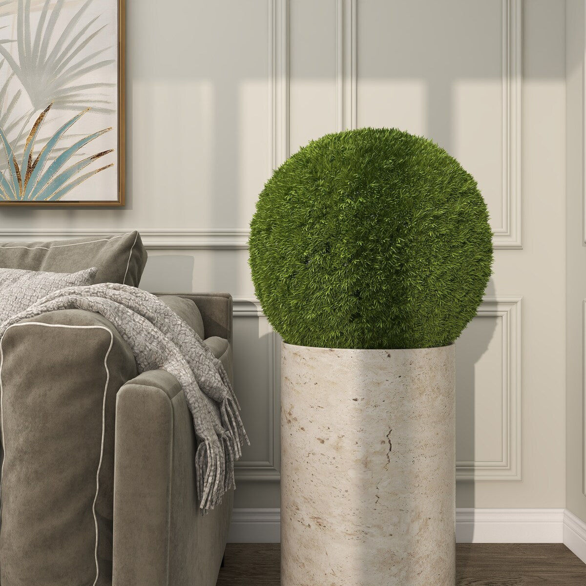 Faux Foliage Topiary Indoor Outdoor Artificial Foliage Ball - Green - CosmoLiving by Cosmopolitan