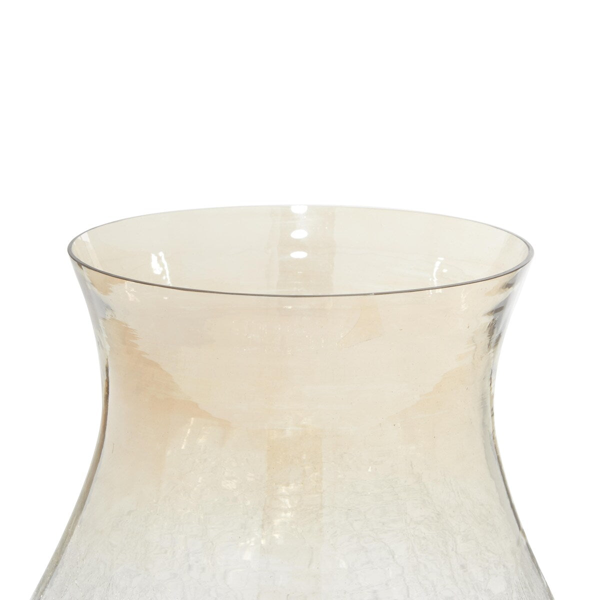 Glass Handmade Turned Style Pillar Hurricane Lamp with Smoked Glass Finish - Gold - Roche River Decor