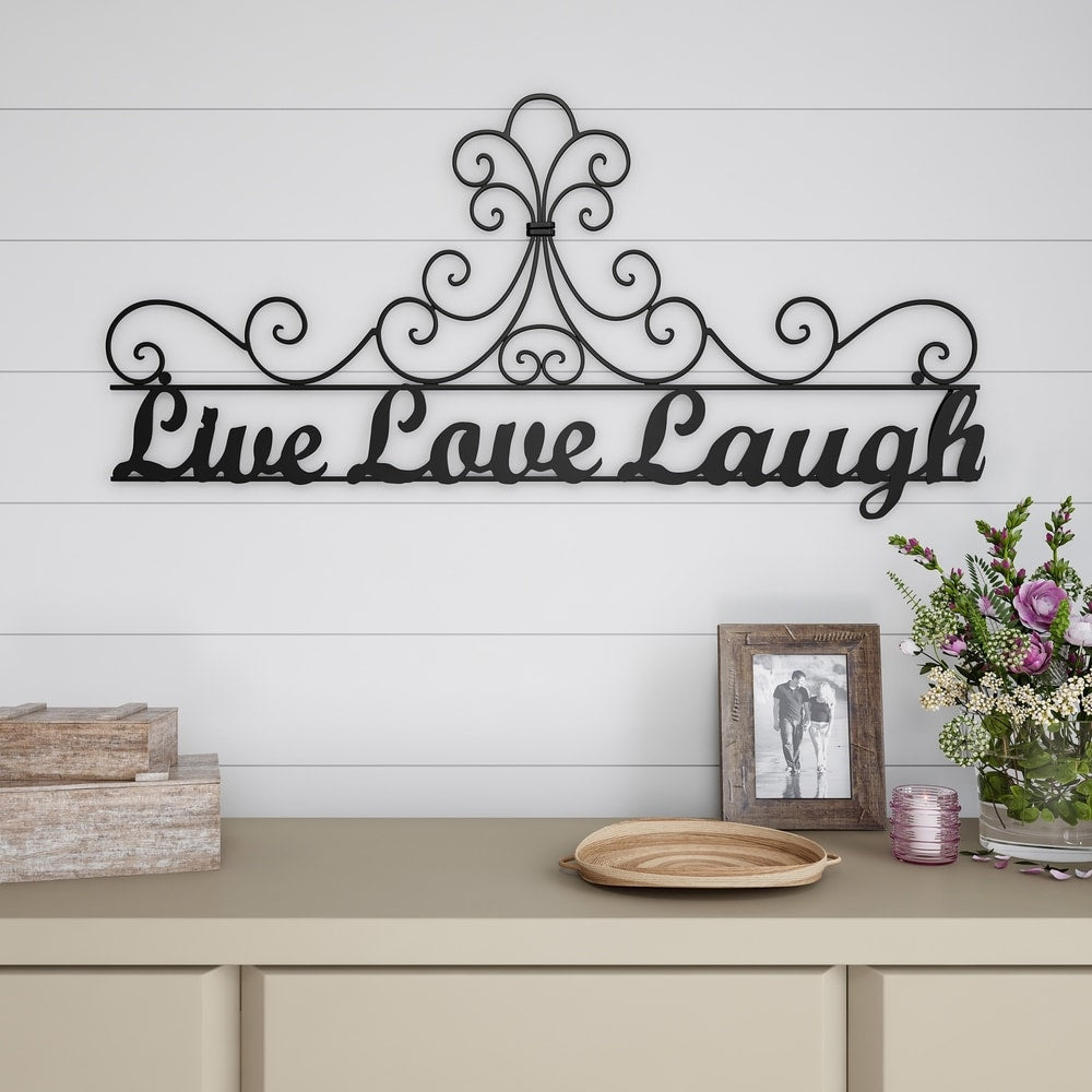 Metal Cutout Live Laugh Love Wall Sign 3D Word Art Rustic 35In